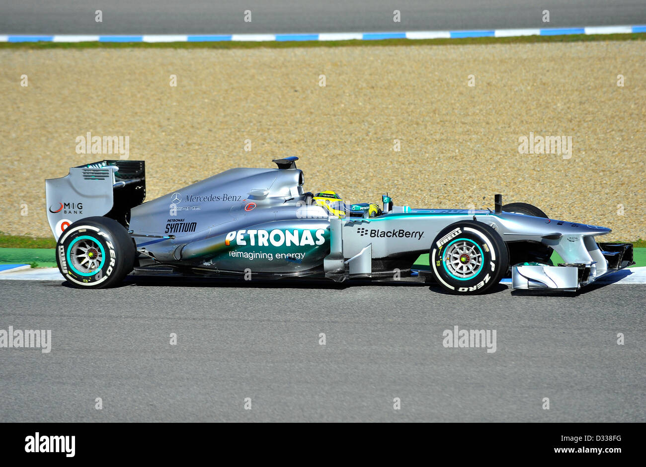 07.02.2013 Motorsport, Formula 1 test sul Circuito de Velocidad pista di Jerez de la Frontera, Spagna ---- Nico Rosberg (GER), Mercedes F1 W04 Foto Stock
