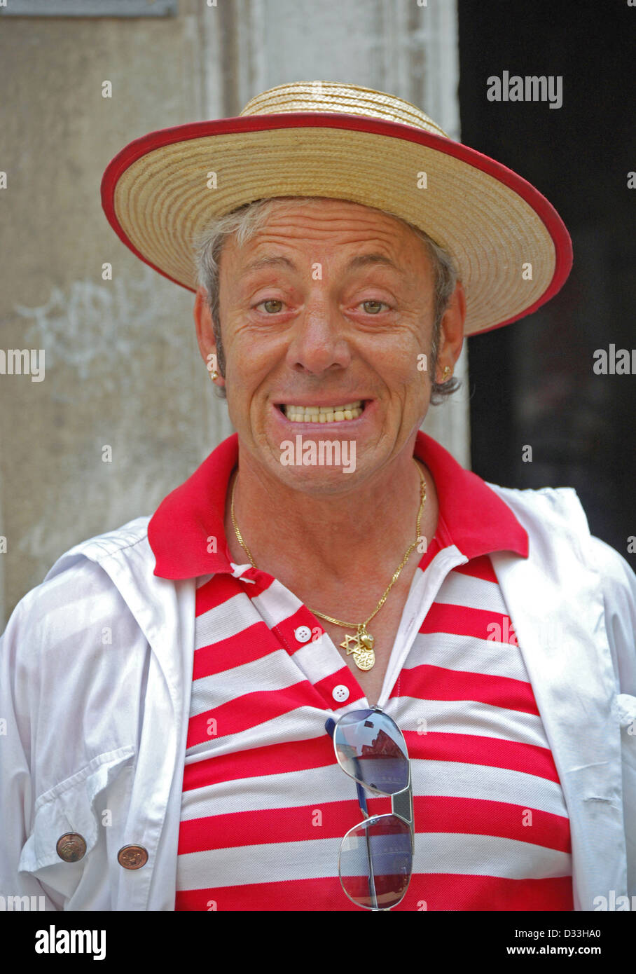 Ritratto di William, uno di Venezia Italia due gondolieri ebraica Foto Stock