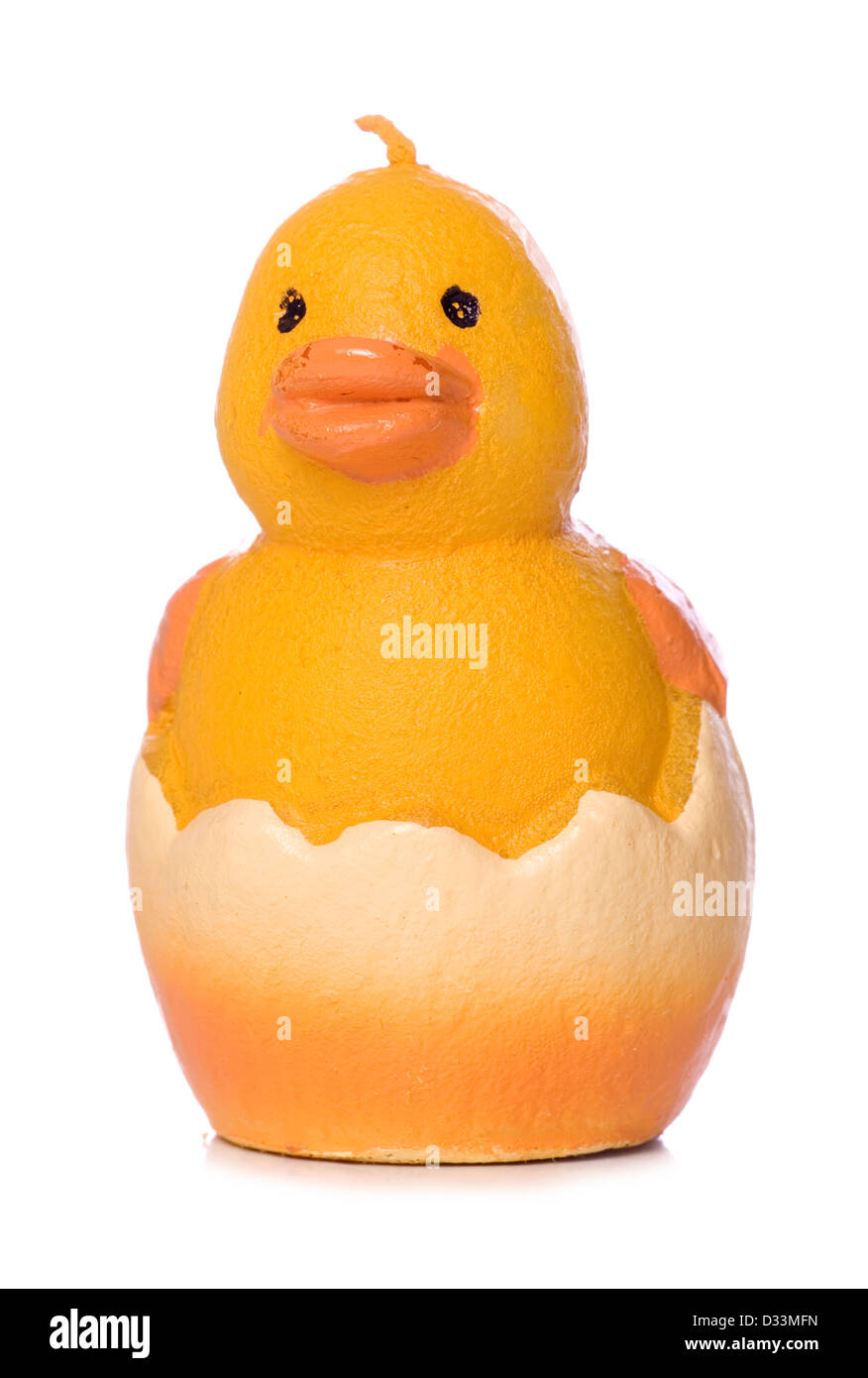 Unico pulcino di pasqua candela studio ritaglio Foto Stock