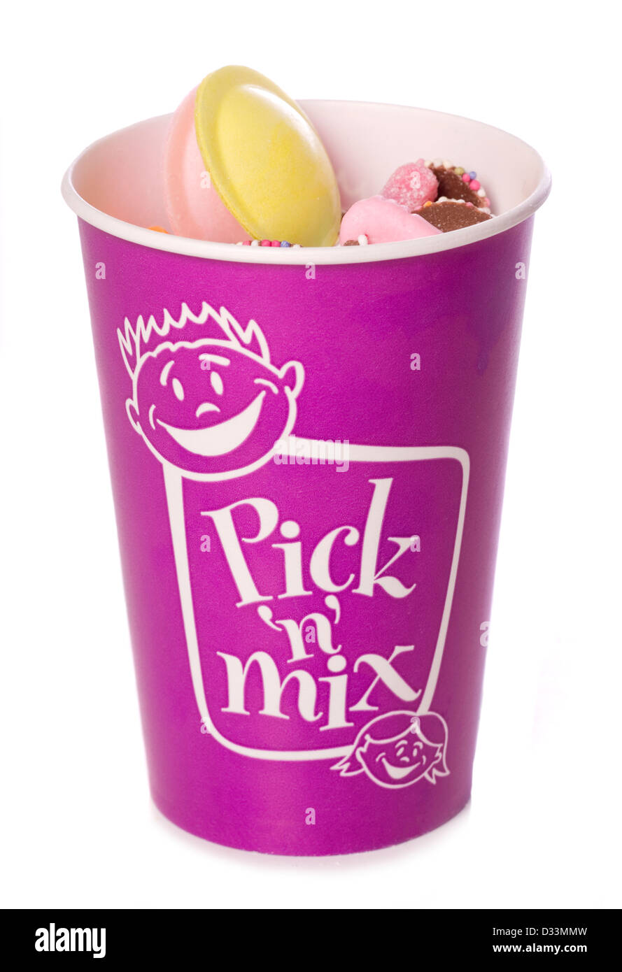 Pick n Mix vasca con dolci studio ritaglio Foto Stock
