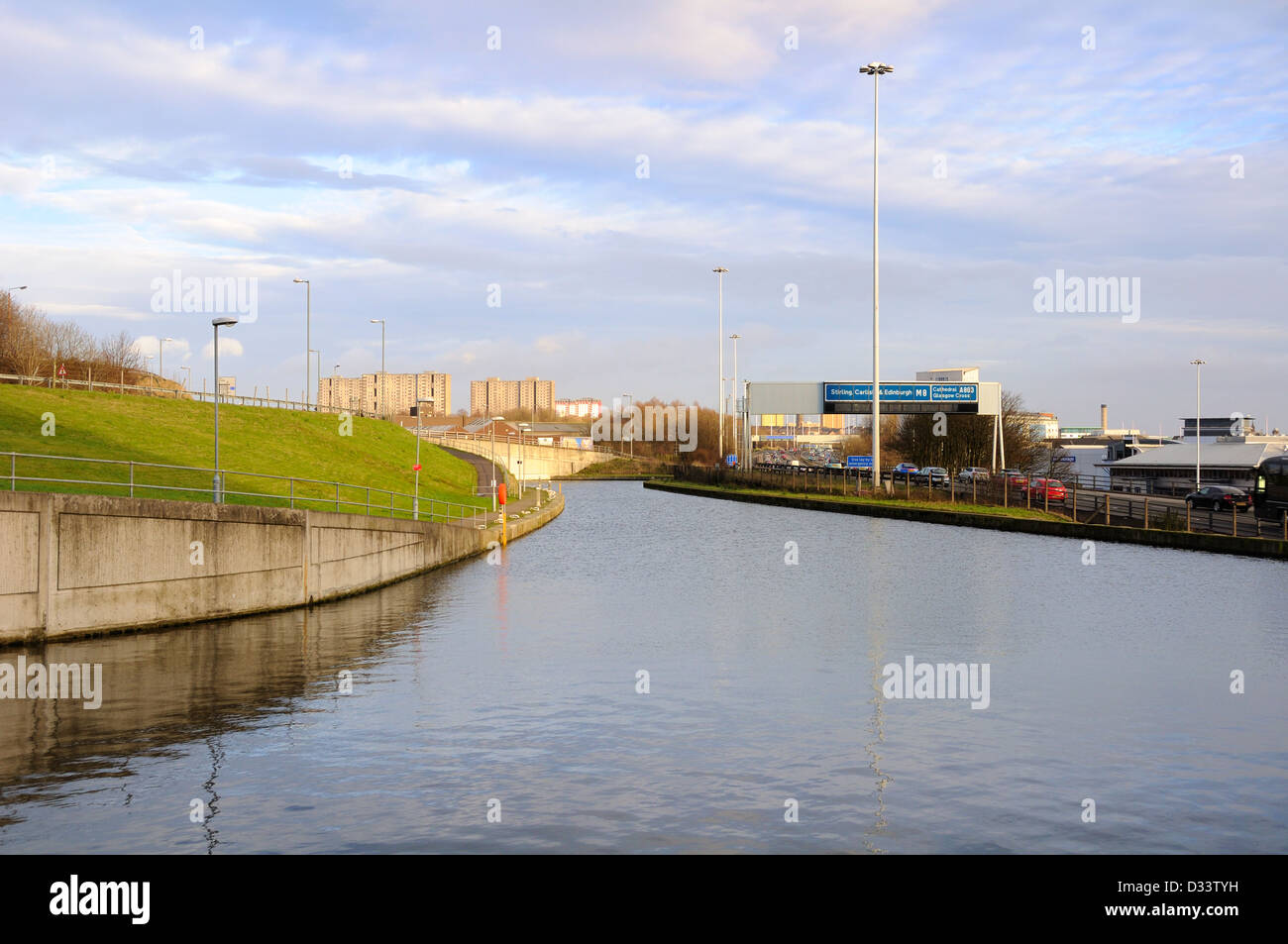 Il canale di Forth e Clyde a Glasgow, Scotland, Regno Unito Foto Stock