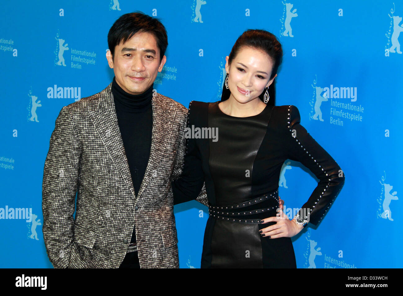 Berlino, Germania. 7 febbraio 2013. Gli attori Tony Leung e Zhang Ziyi durante il "Gran Maestro / Vi dai zong shi' photocall alla 63° Festival Internazionale del Cinema di Berlino / Berlinale. Febbraio 07, 2013 *** Caption locale *** ACE. Credito: dpa picture alliance / Alamy Live News Foto Stock