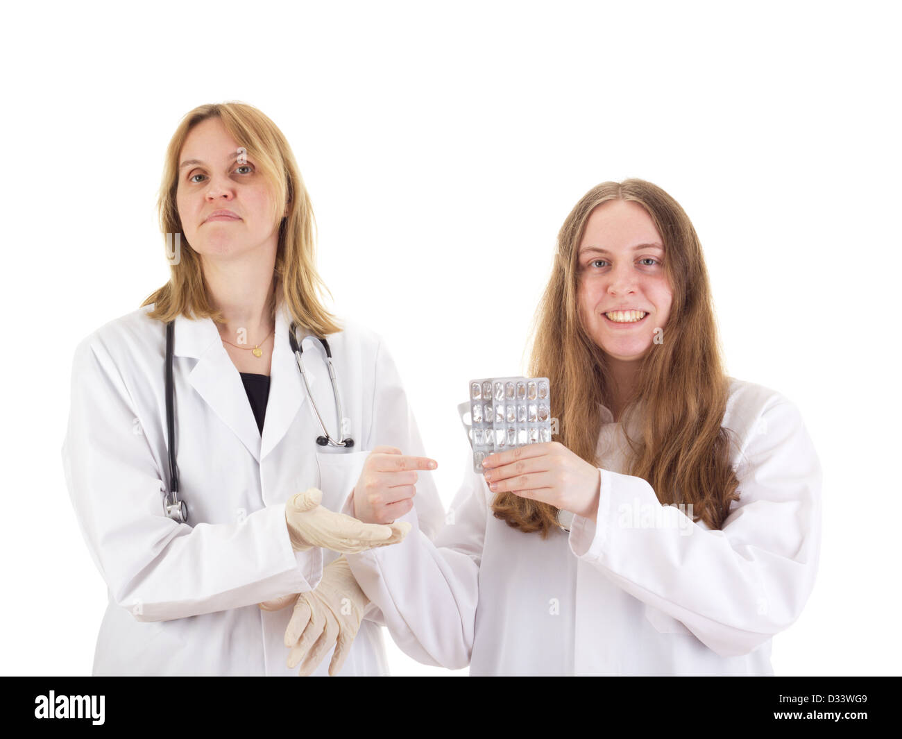 Due femmina medici Foto Stock