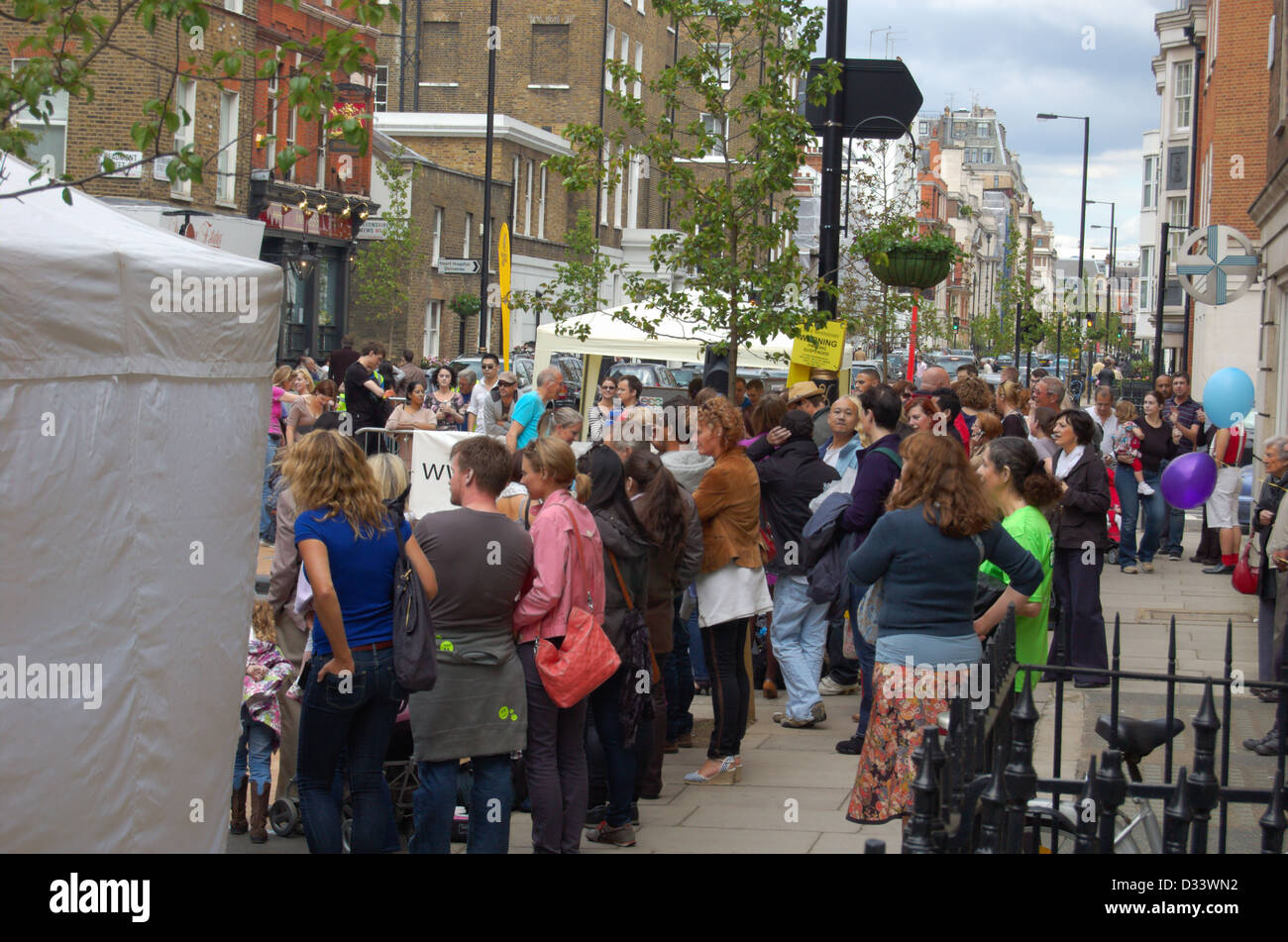 Il 19 giugno 2011. Street festival in Marylebone, London, England. Solo uso editoriale Foto Stock