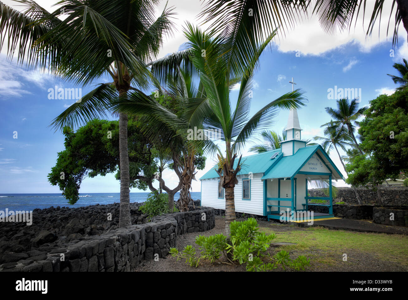 San Pietro Chiesa cattolica. Kona, Hawaii Big Island. Foto Stock