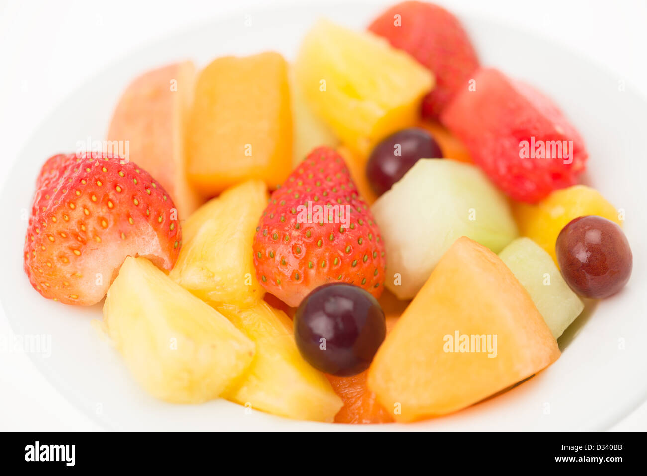 La frutta esotica insalata - illuminata luminosamente studio shot Foto Stock