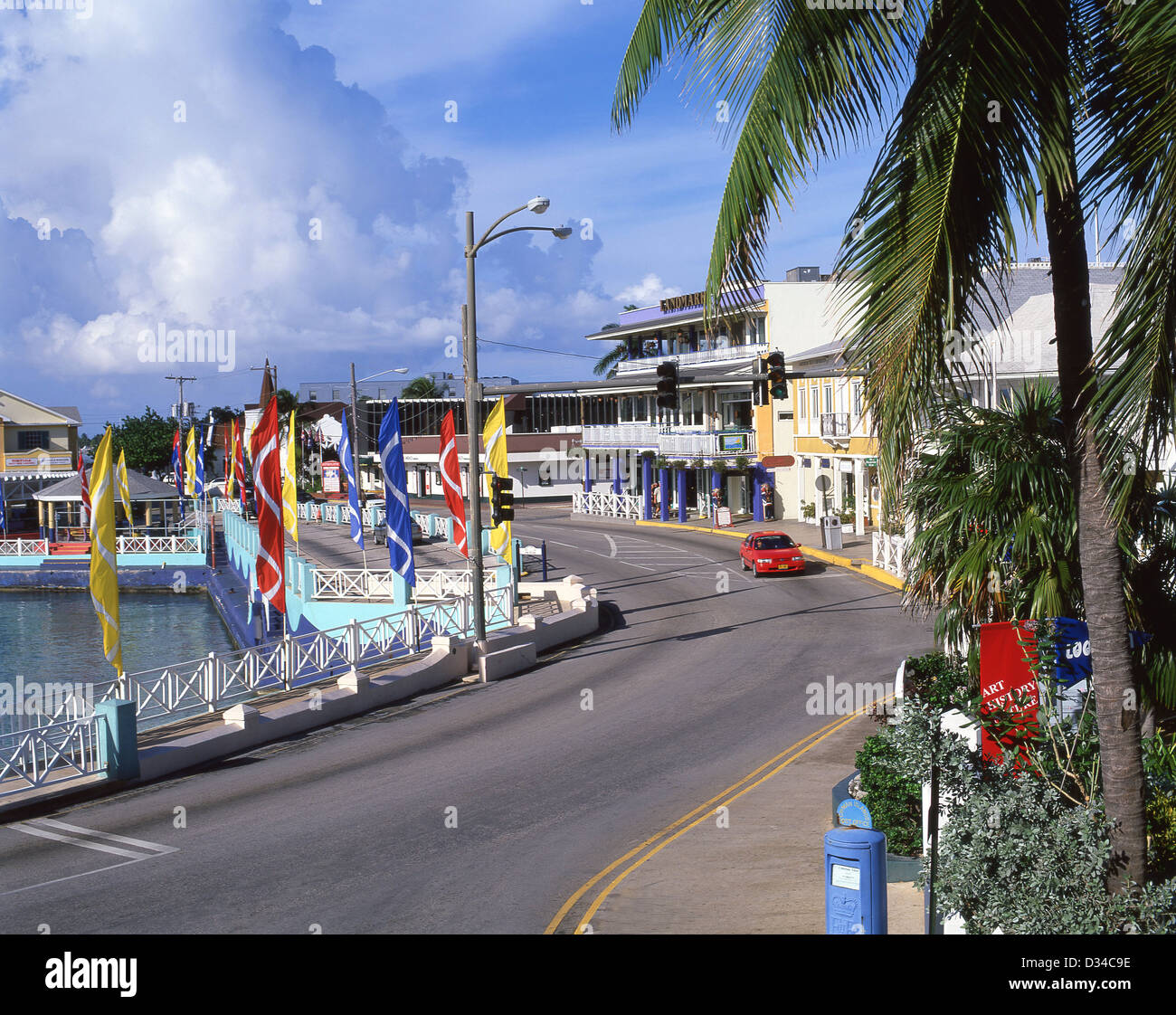 Lungomare di George Town, Grand Cayman, Isole Cayman, Antille Maggiori, dei Caraibi Foto Stock