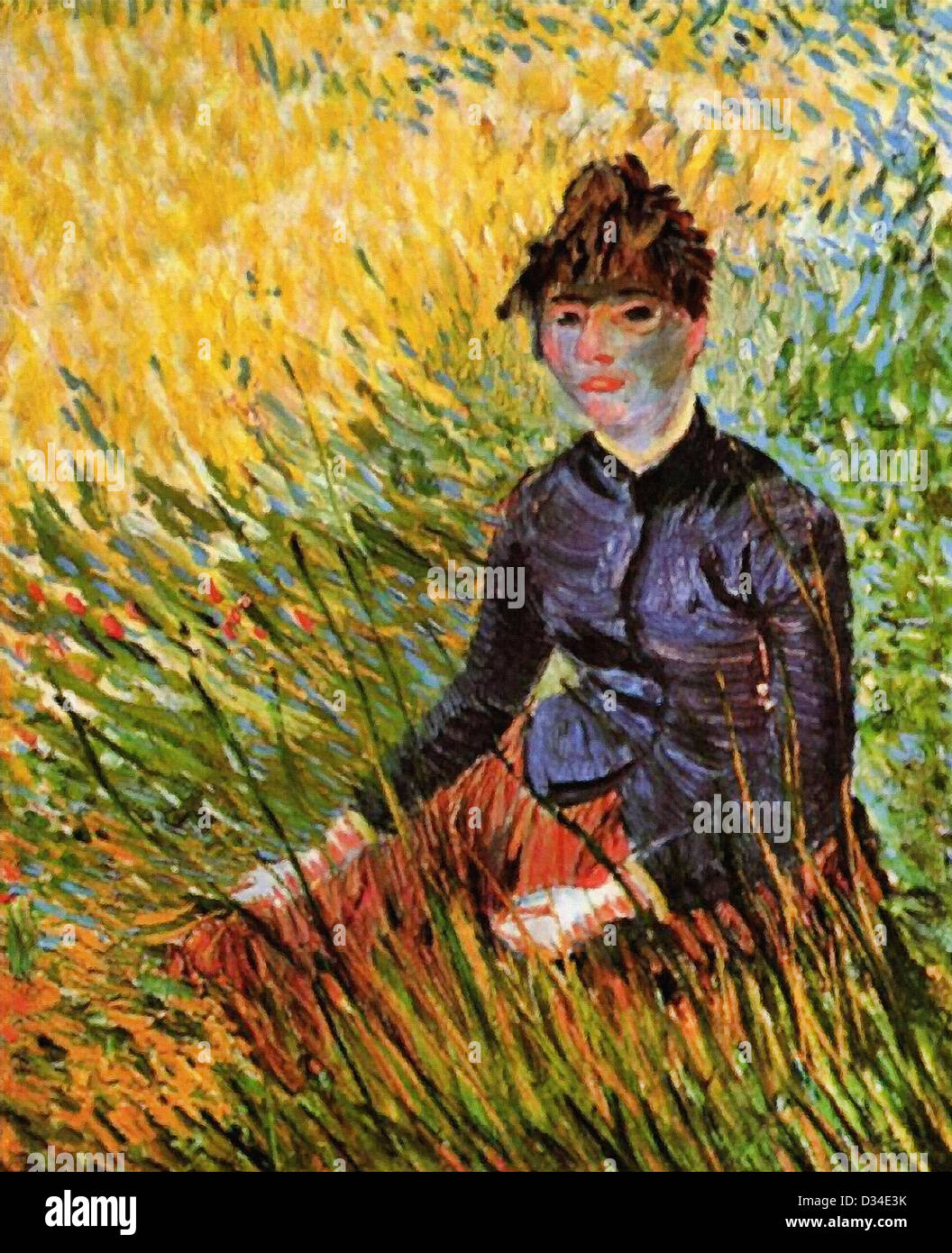 Vincent van Gogh: Donna Seduta nell'erba. 1887. Olio su tela. Post-Impressionism. Collezione privata. Foto Stock