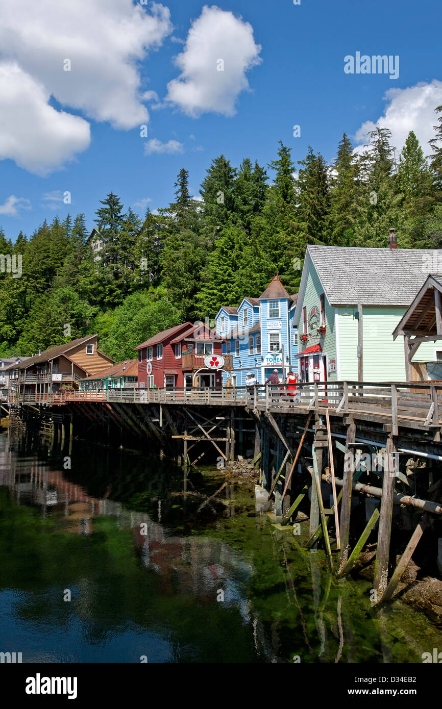 Creek street. Ketchikan. L'Alaska. Stati Uniti d'America Foto Stock