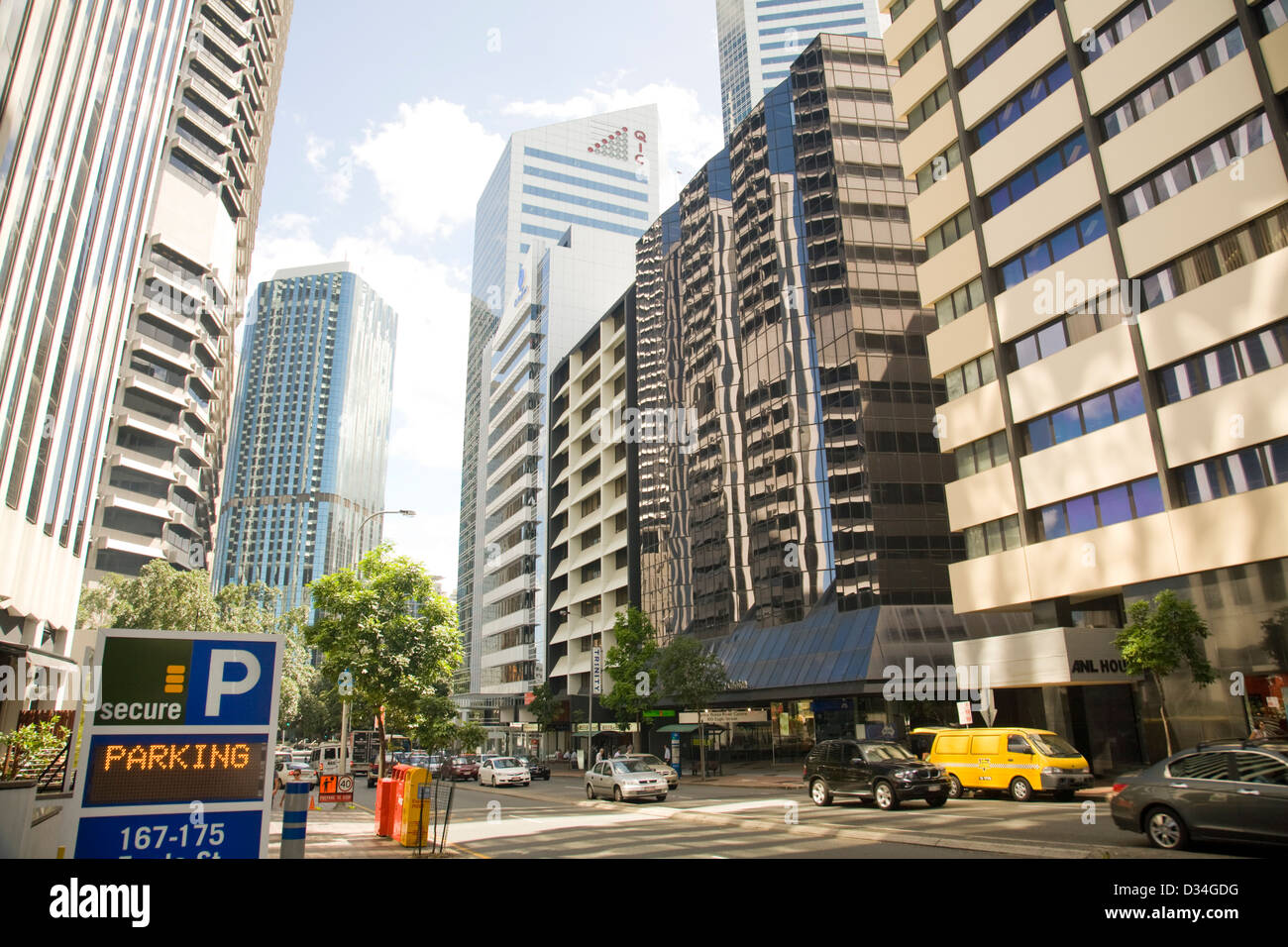 Eagle Street nel CBD di Brisbane Foto Stock