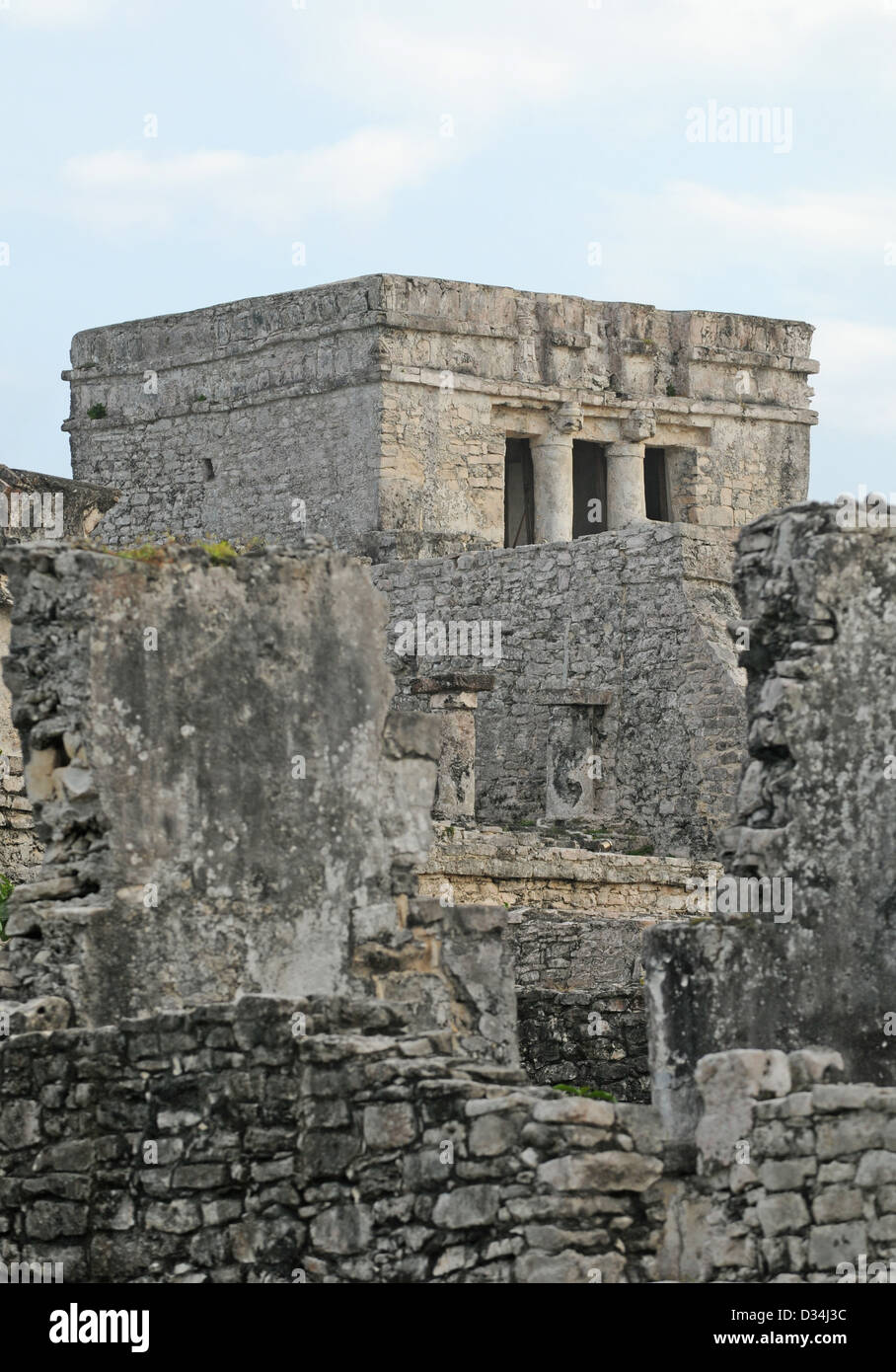 Antico tempio Maya rovine Foto Stock