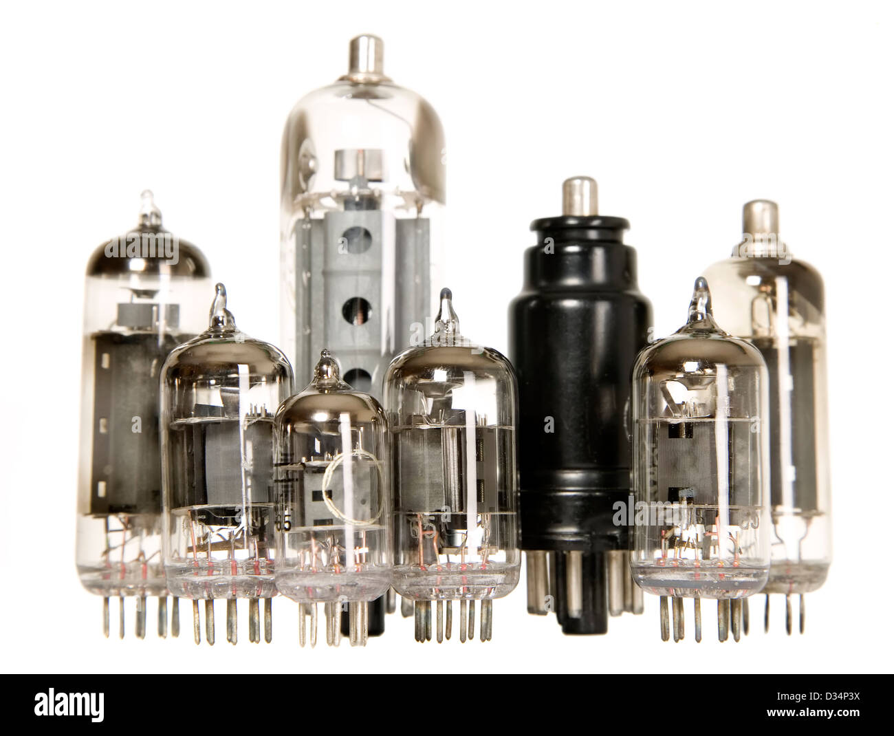 Lampade industriali da varie forme e colori Foto Stock