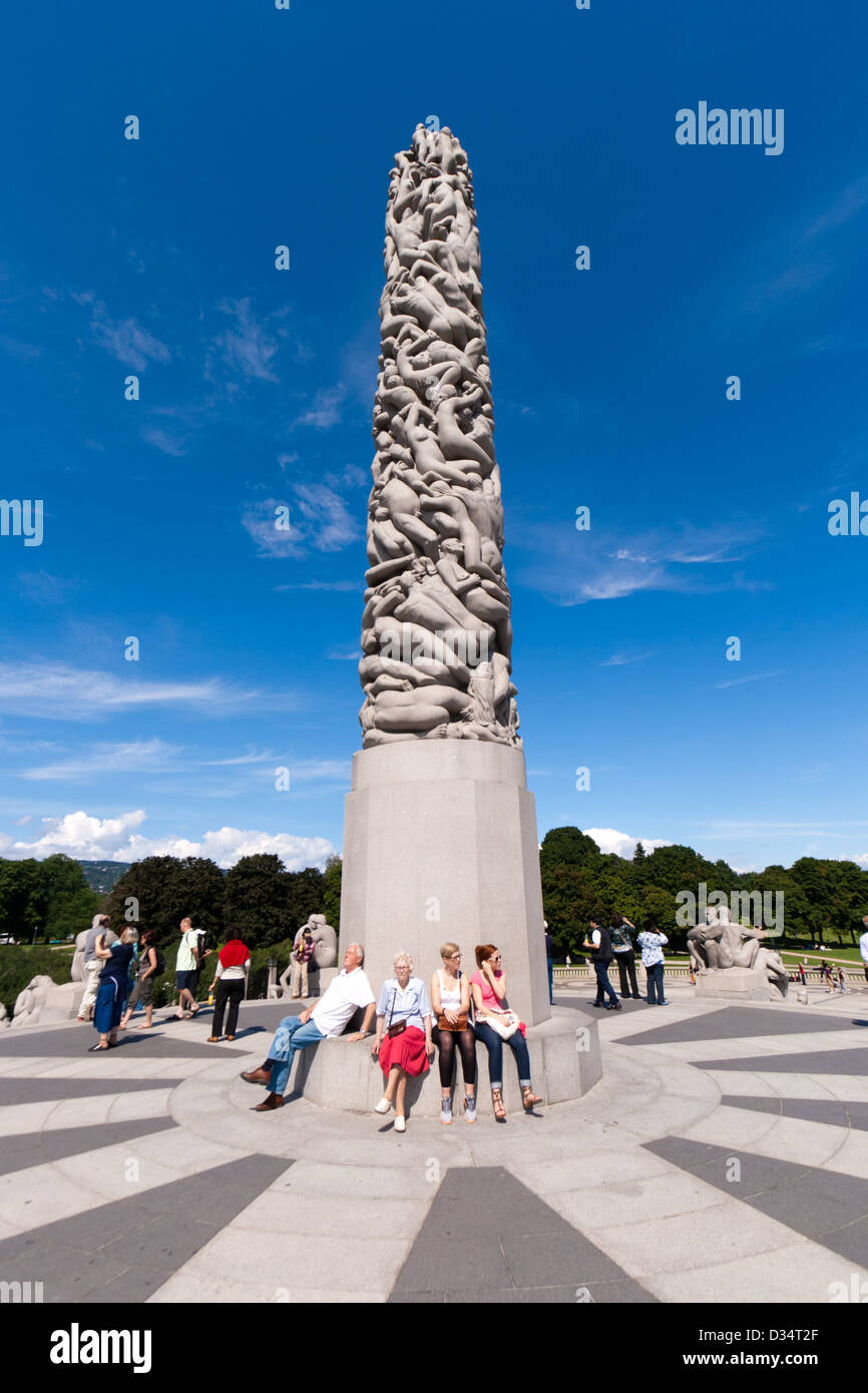 Vigeland Sculpture disposizione nel Parco Frogner di Oslo. Norvegia Foto Stock