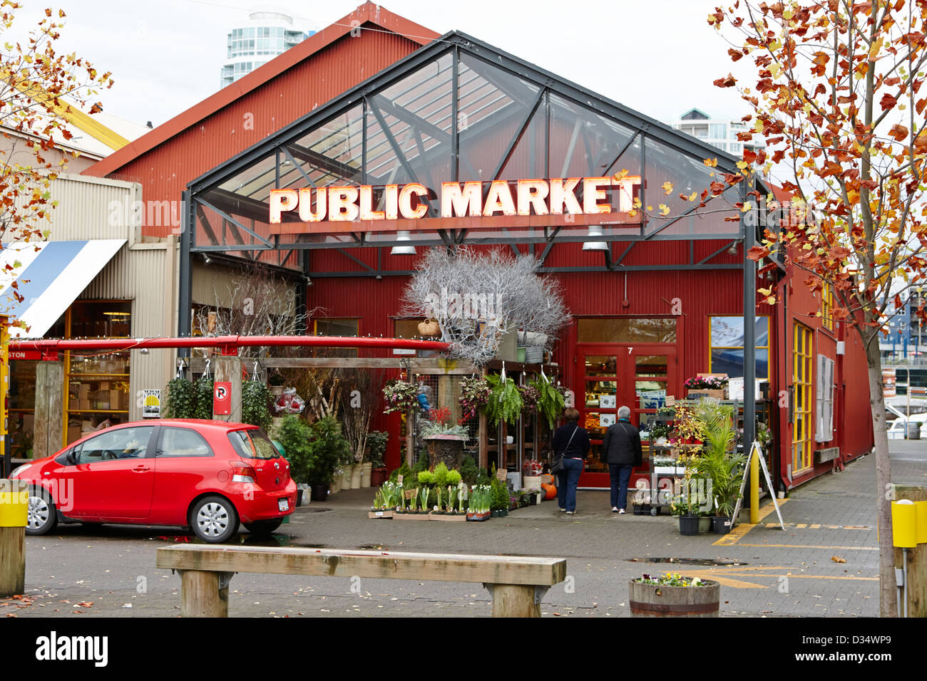 Granville Island il mercato pubblico Vancouver BC Canada Foto Stock