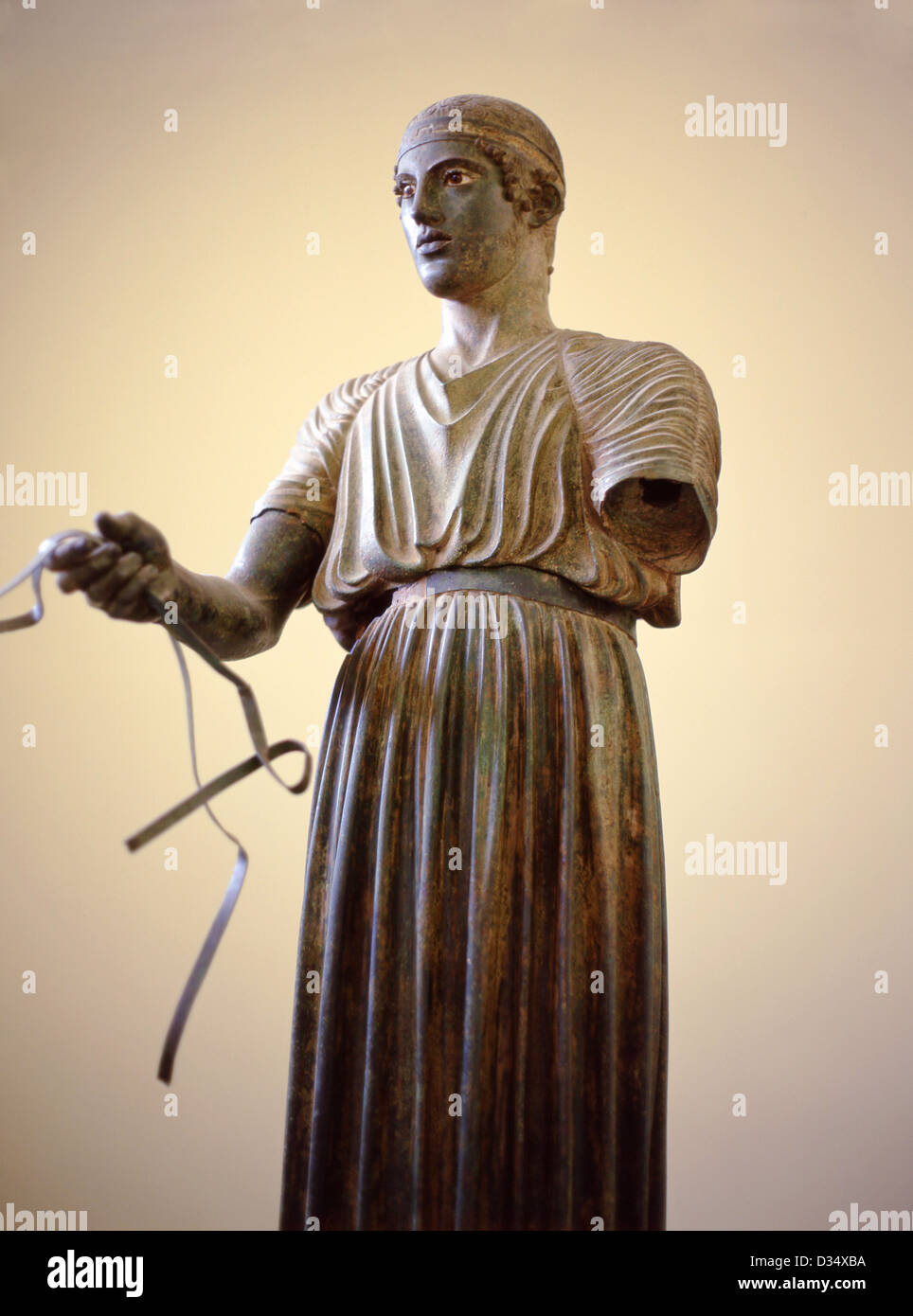 Il condottiero della statua di Delphi (474 BC) in Delphi Museo Archeologico, Delphi, il Parnaso, Grecia centrale regione, Grecia Foto Stock