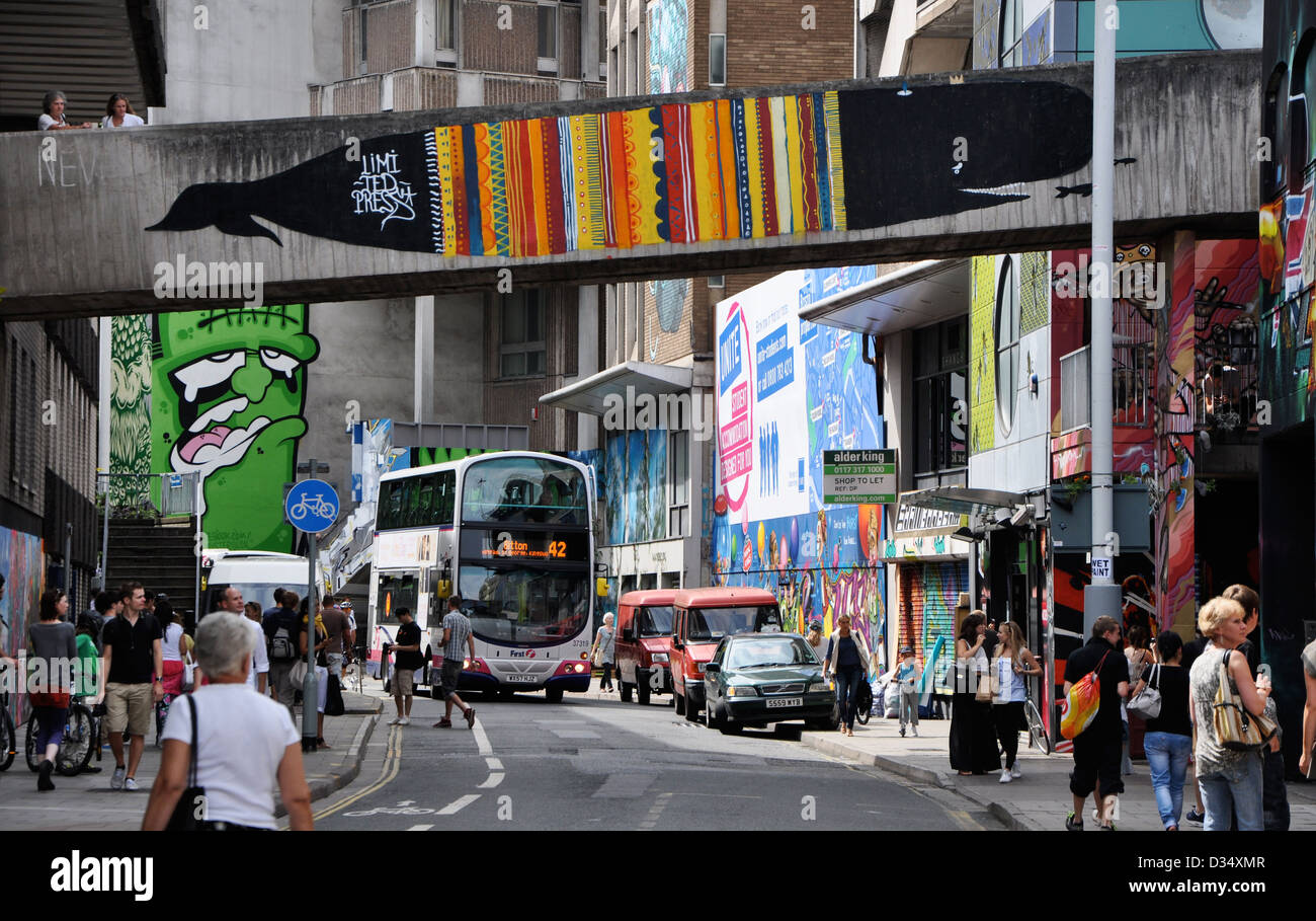 Graffiti di Bristol City Centre Foto Stock