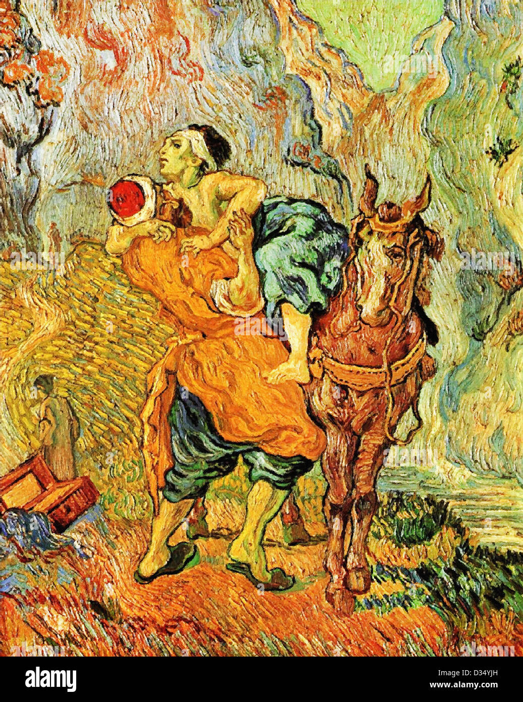 Vincent van Gogh, il Buon Samaritano, dopo Delacroix. 1890. PostImpressionism. Olio su tela Vincent van Gogh, il Buon Samaritano, dopo Delacroix. 1890. PostImpressionism. Olio su tela