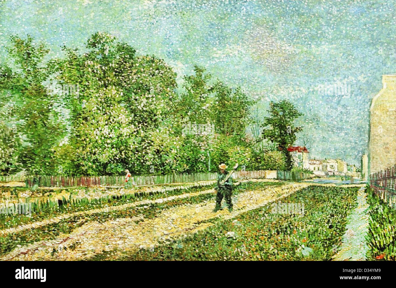 Vincent van Gogh, uomo con spade in un sobborgo di Parigi. 1887. Post-Impressionism. Olio su tela. Luogo di creazione: Parigi, Francia Foto Stock