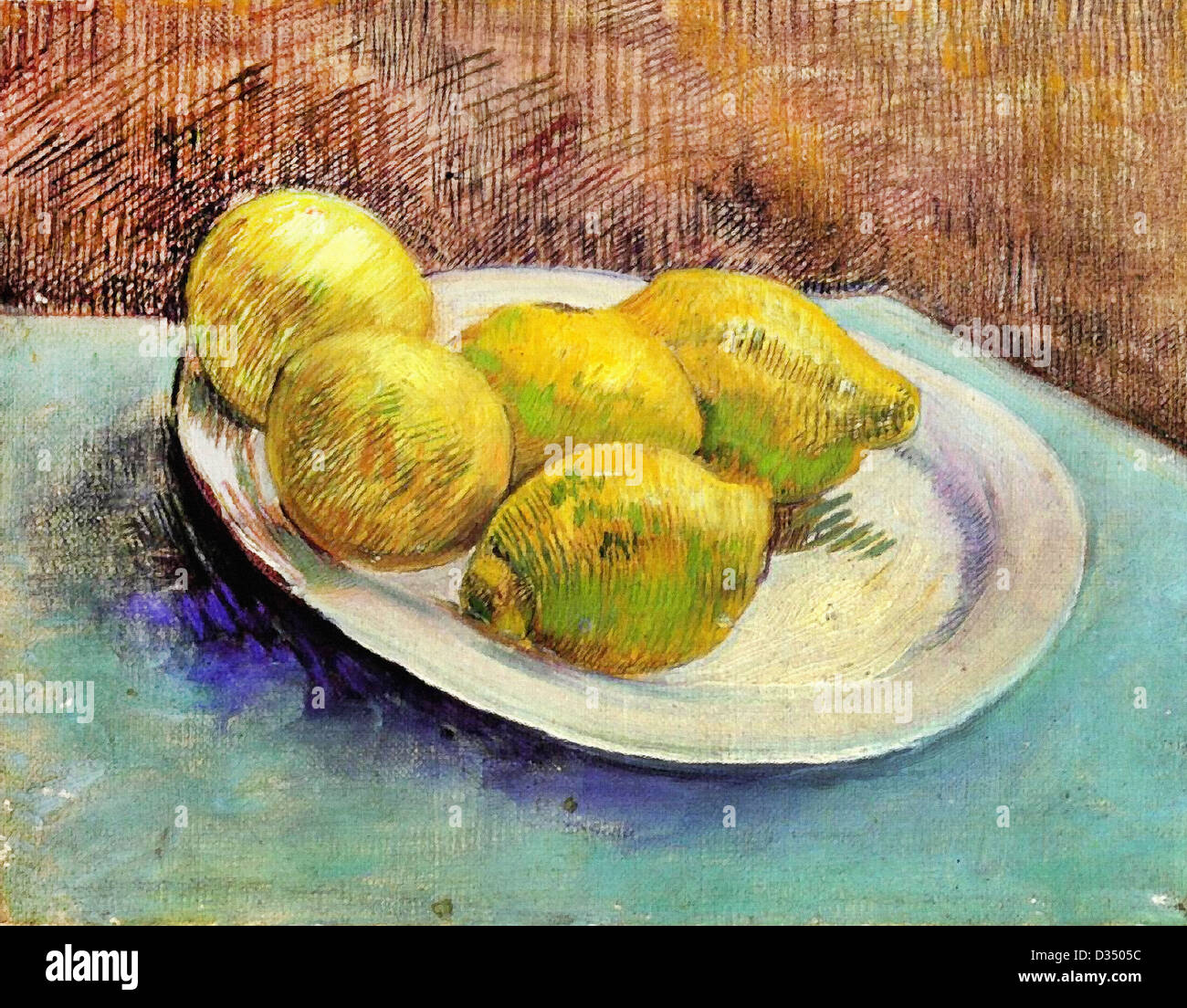 Vincent van Gogh, Still Life con limoni su una piastra. 1887. Post- Impressionism. Olio su tela. Van Gogh Museum di Amsterdam Foto stock - Alamy