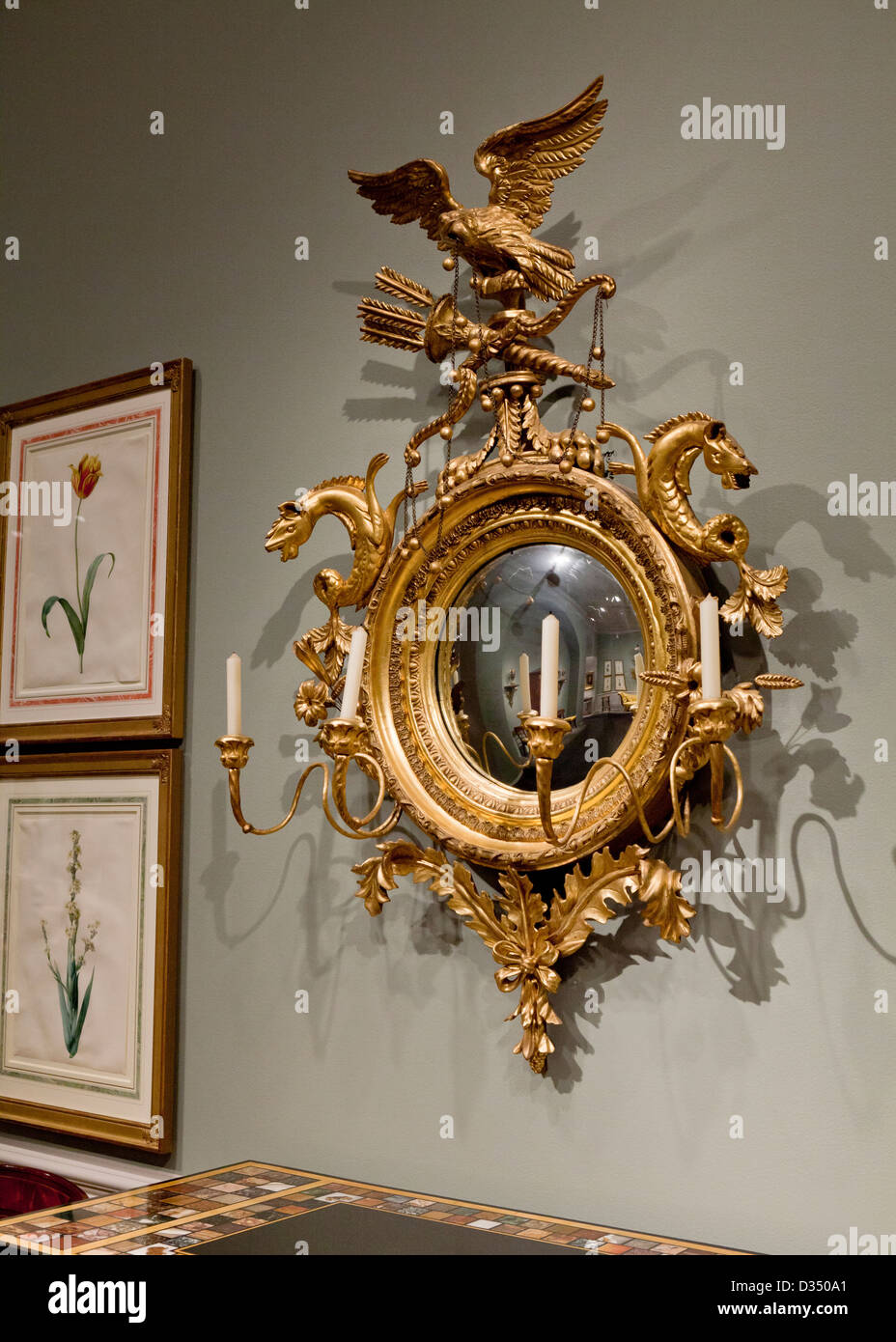 Girandole antico specchio, circa 1810 Foto Stock