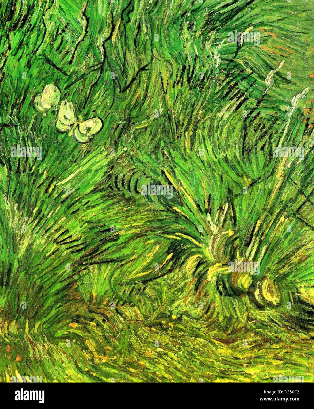 Vincent van Gogh, due farfalle di bianco. 1889. Post-Impressionism. Olio su tela. Van Gogh Museum di Amsterdam, Paesi Bassi. Foto Stock