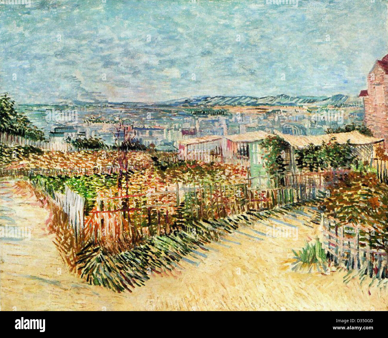 Vincent van Gogh, Orti a Montmartre. 1887. Post-Impressionism. Olio su tela. Van Gogh Museum di Amsterdam Foto Stock