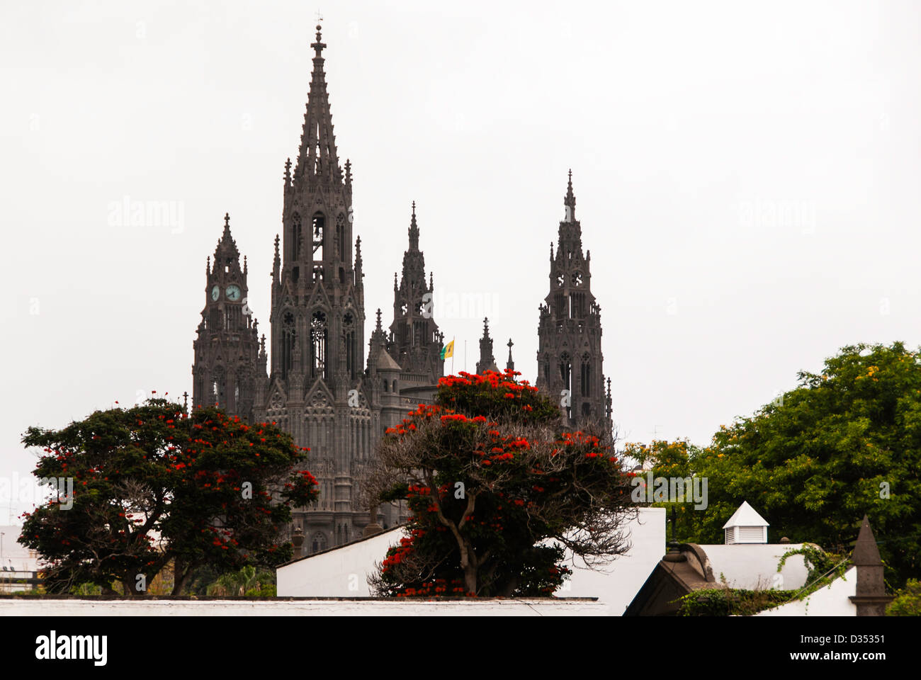 Basilica di San Juan Bautista, Arucas, Isole Canarie. Gran Canaria Foto Stock