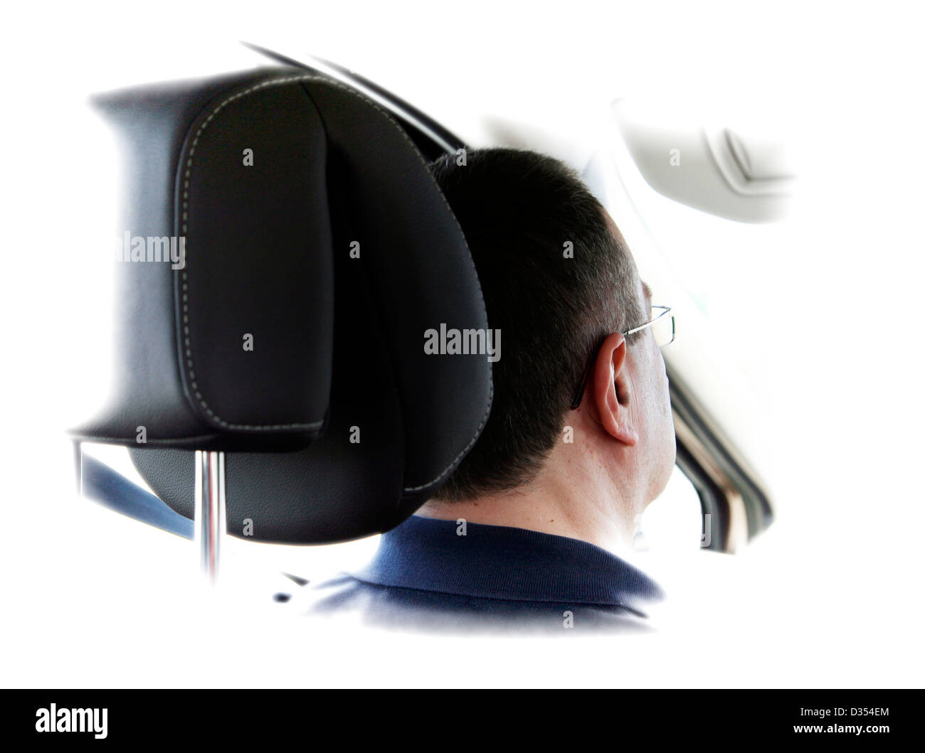 La guida di un auto in autostrada. Foto Stock