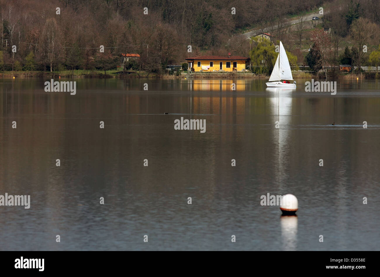 Italia, Piemonte (Piemonte) Regione Lago di Viverone Foto Stock