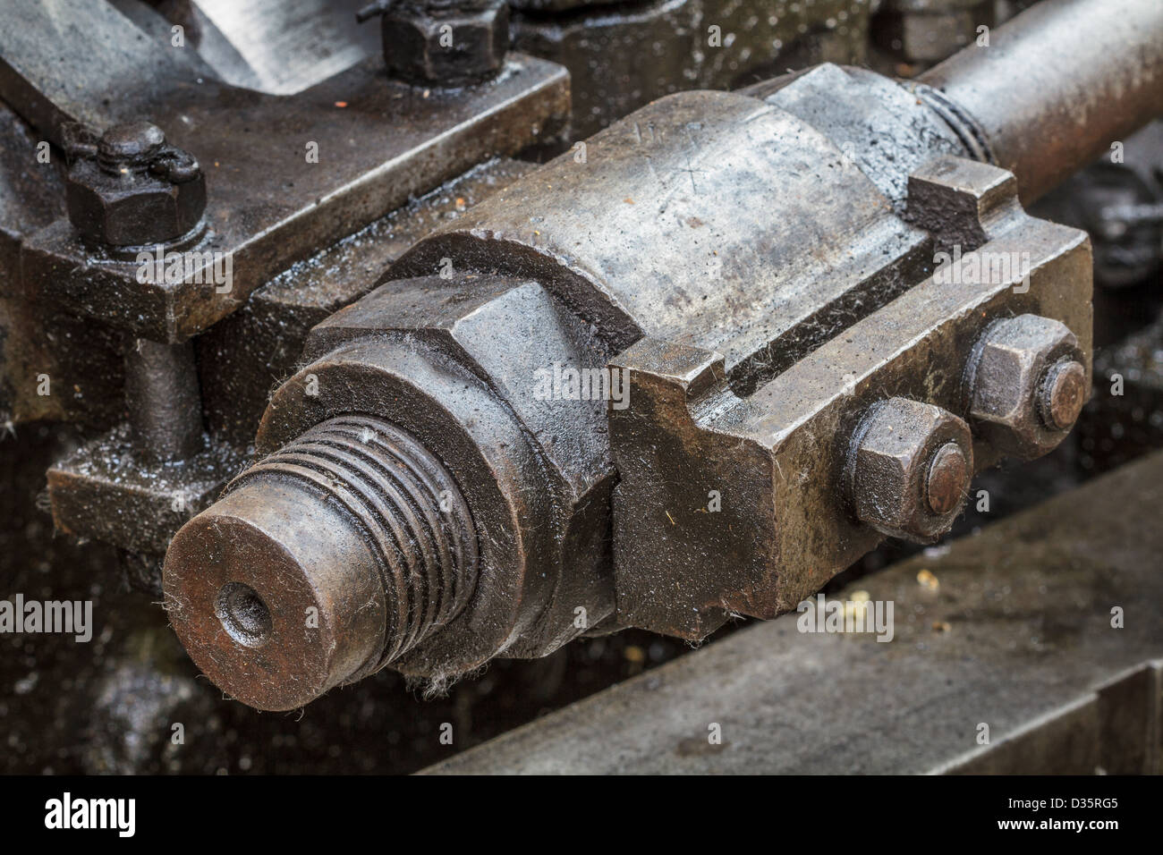 I dettagli di vecchie macchine grassa / motore di vapore Foto Stock