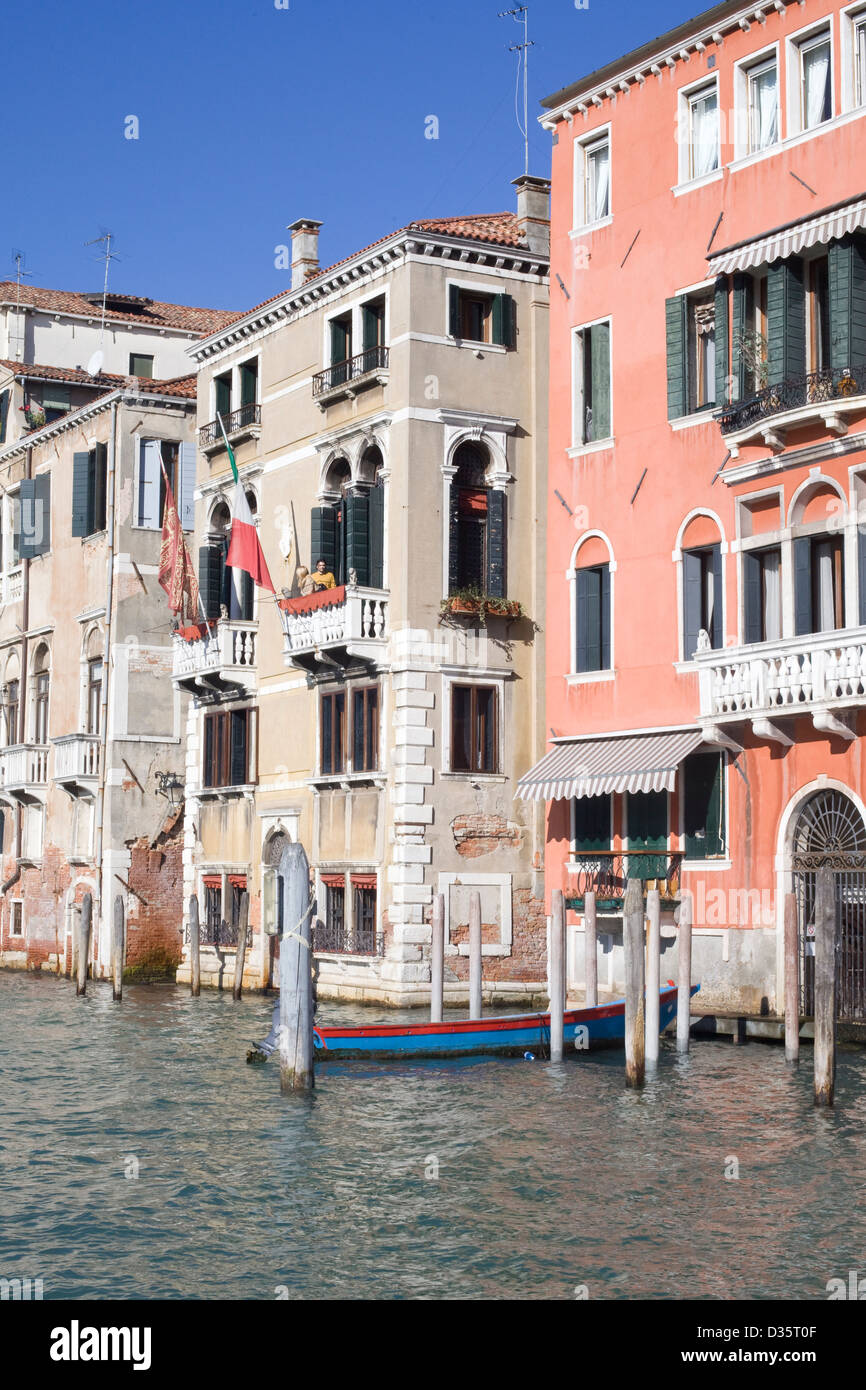 Vista del Canal Grande Venezia sito patrimonio mondiale famoso naufragio city Foto Stock