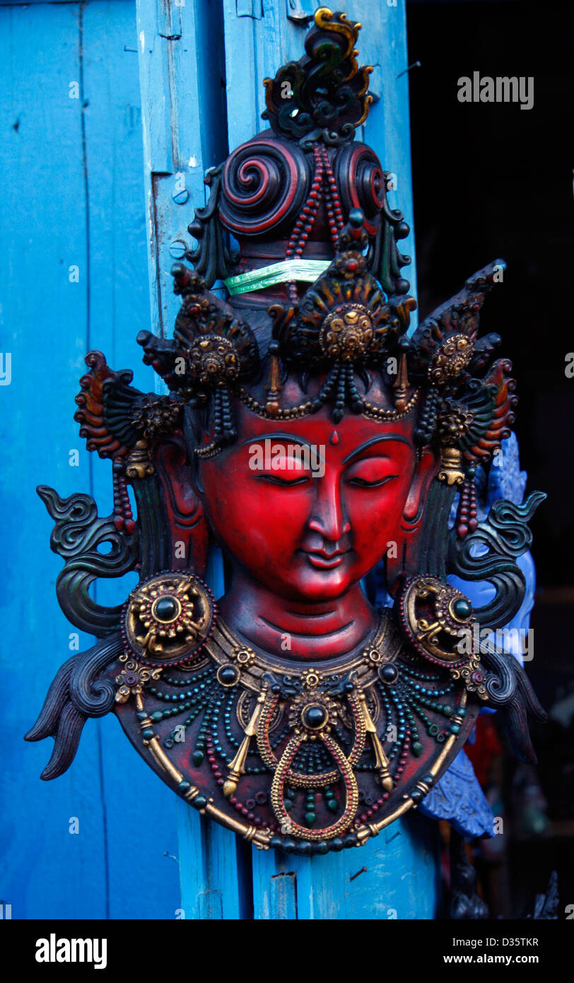 Marionette per le strade di Kathmandu Foto Stock