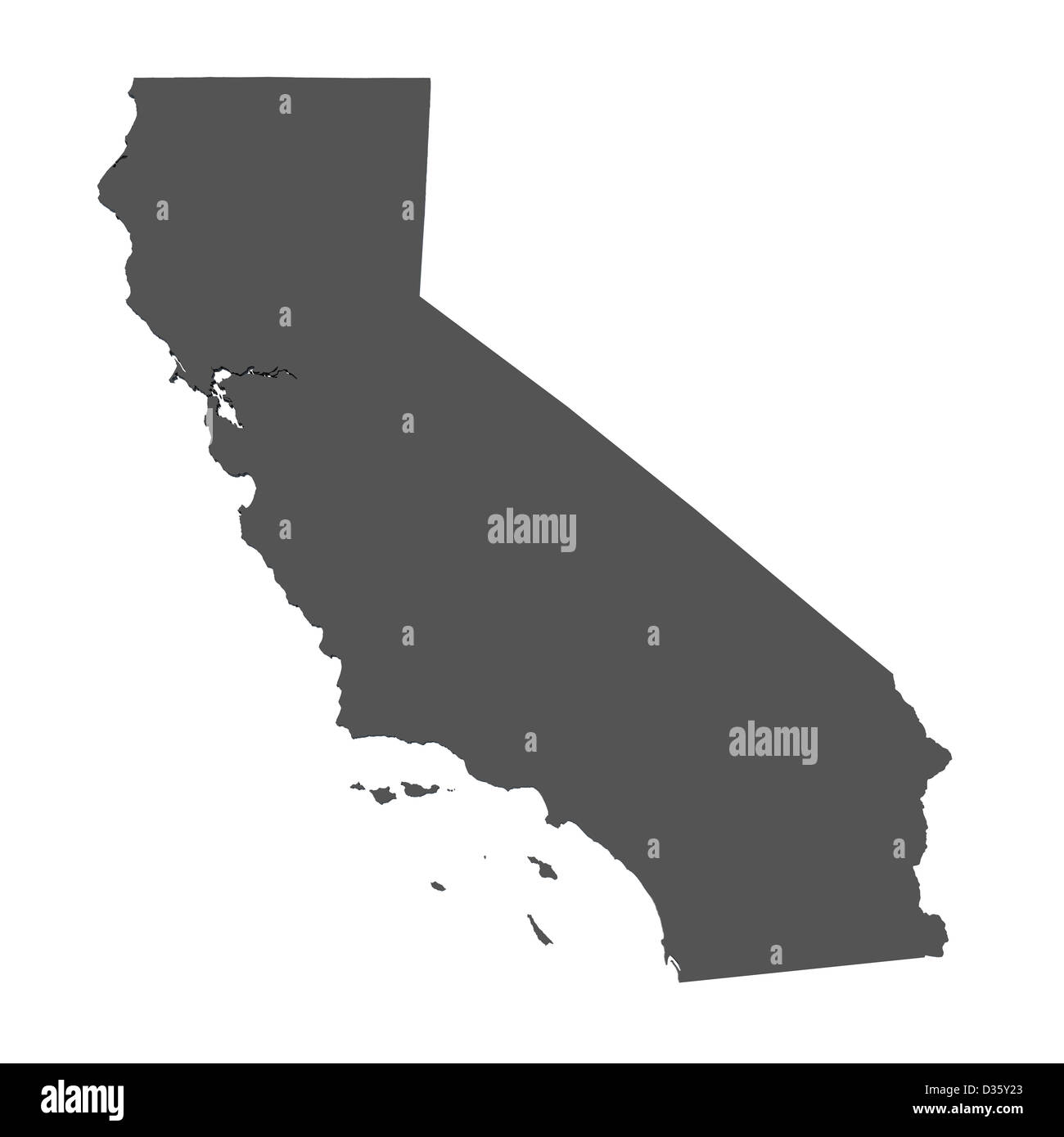 Mappa dello stato della California - USA Foto Stock