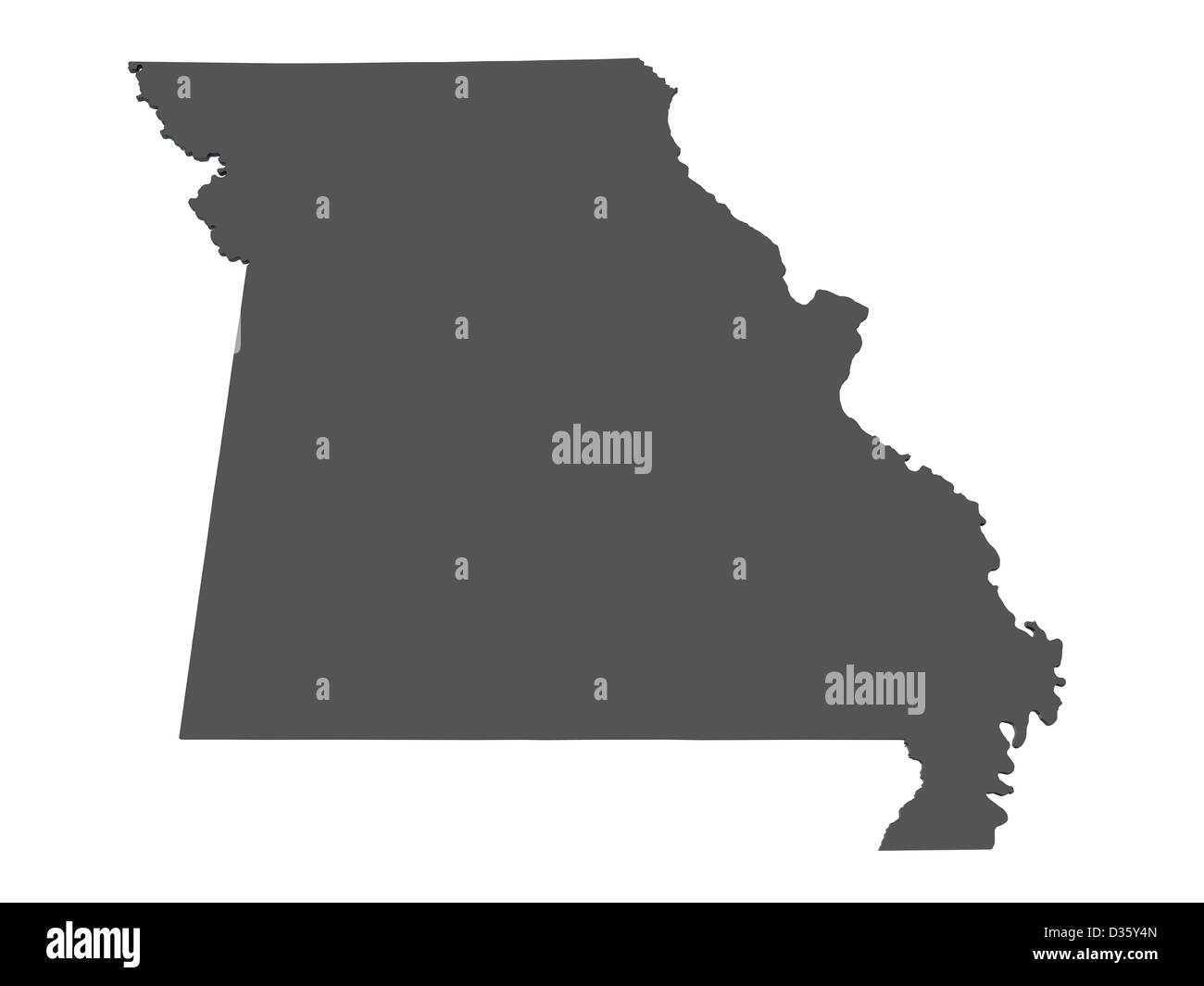 Mappa dello stato del Missouri - USA Foto Stock
