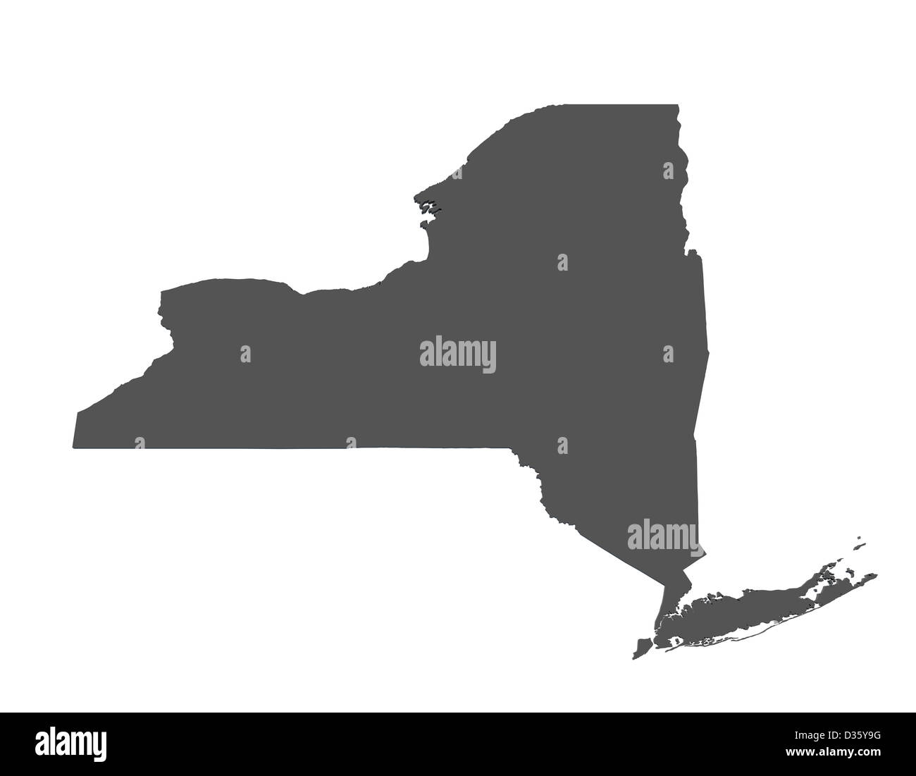Mappa dello stato di New York - USA Foto Stock