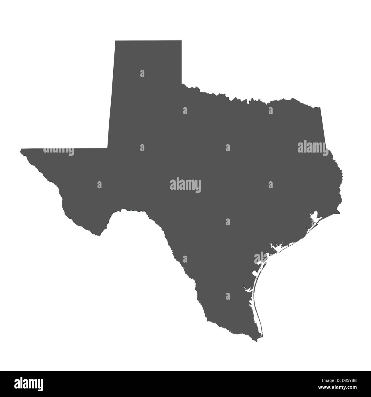 Mappa dello stato del Texas - USA Foto Stock