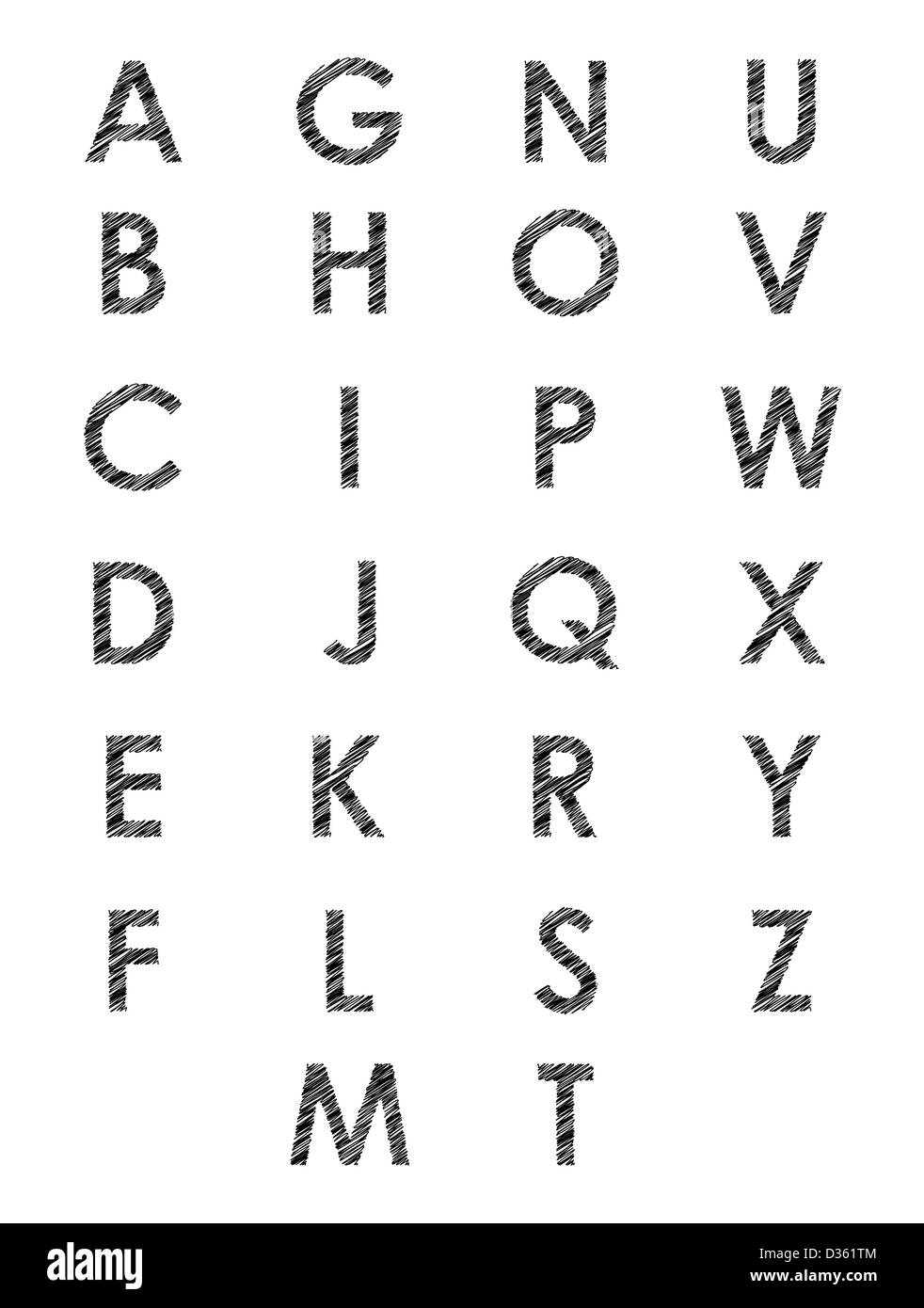 Nero speciale disegnata a mano alfabeto per il tuo sito web Foto Stock