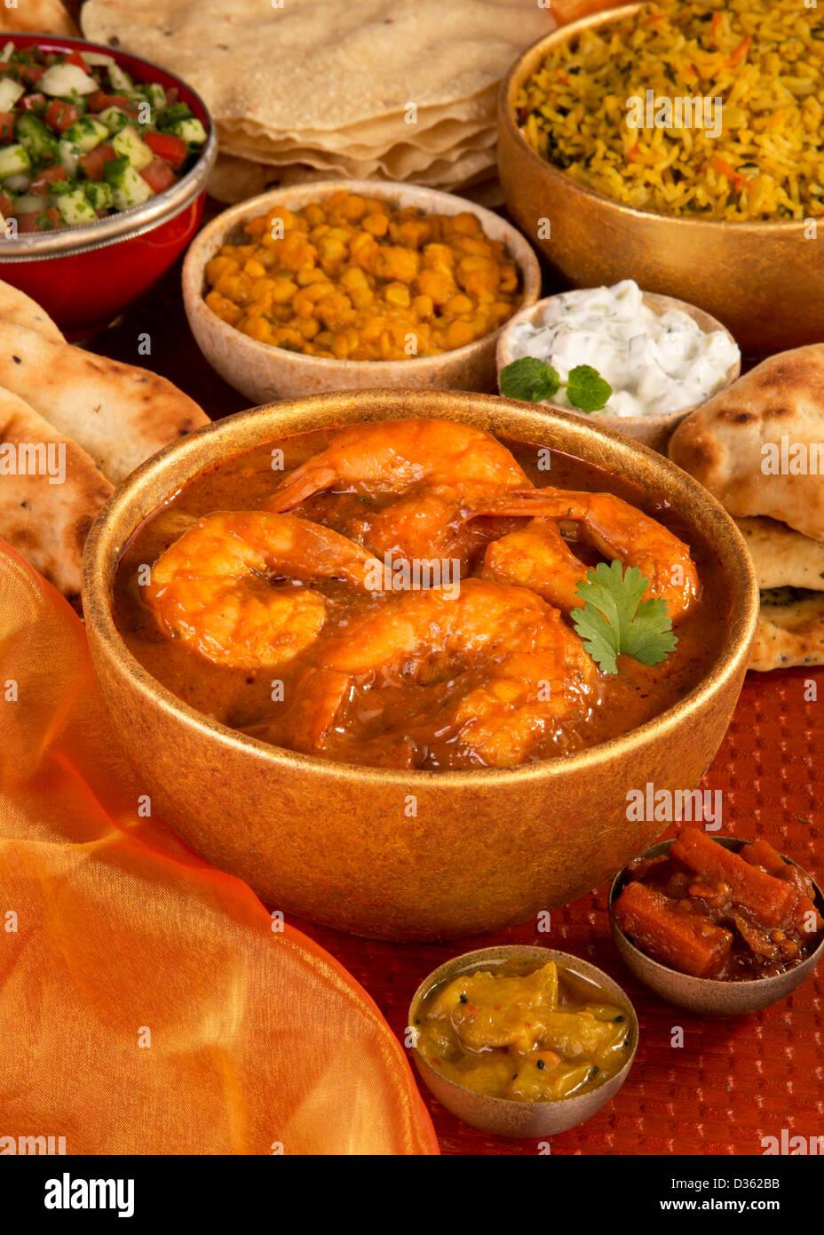 Goa di curry di gamberi Foto Stock