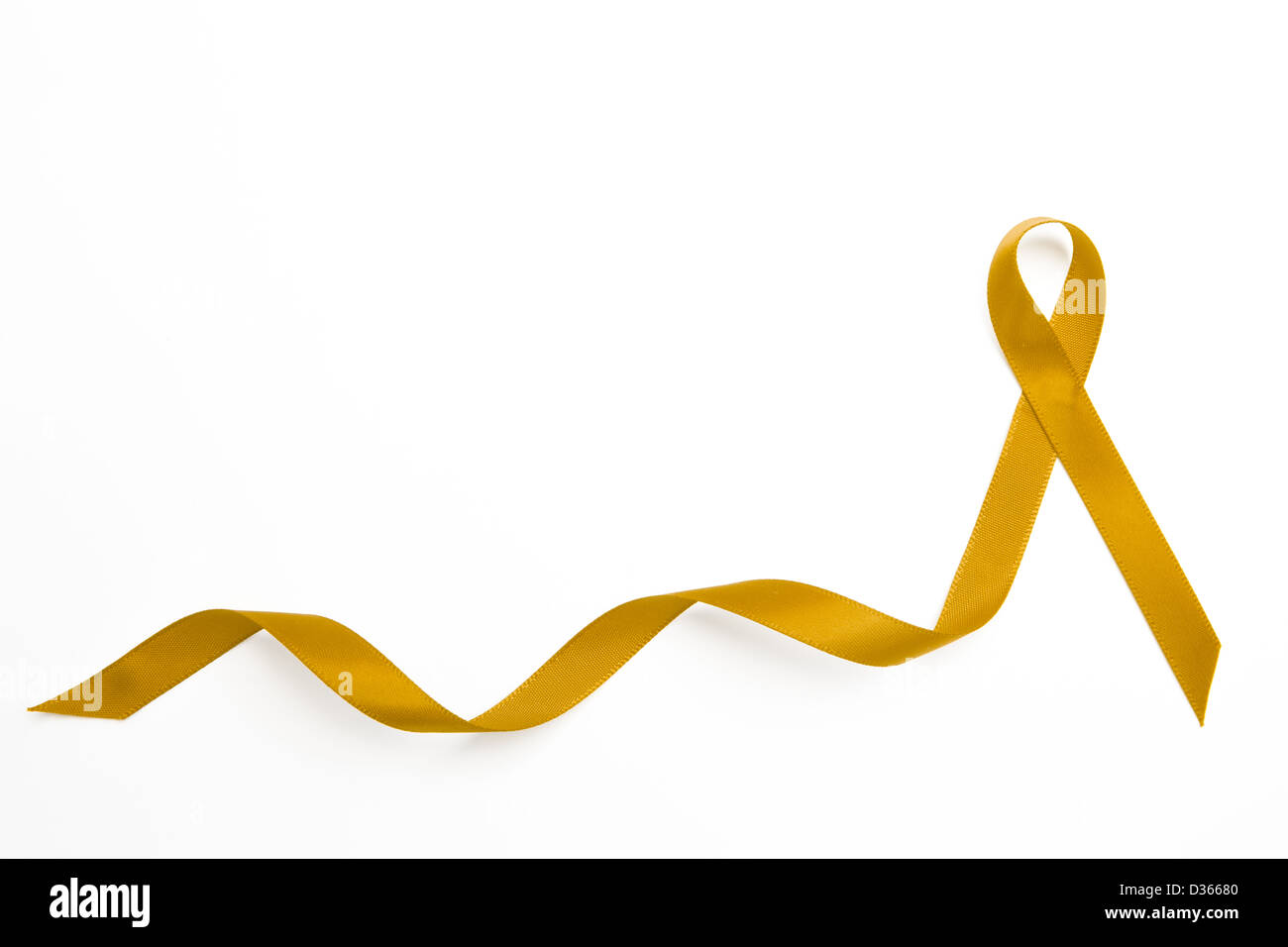 Giallo nastro di sensibilizzazione con il sentiero Foto Stock