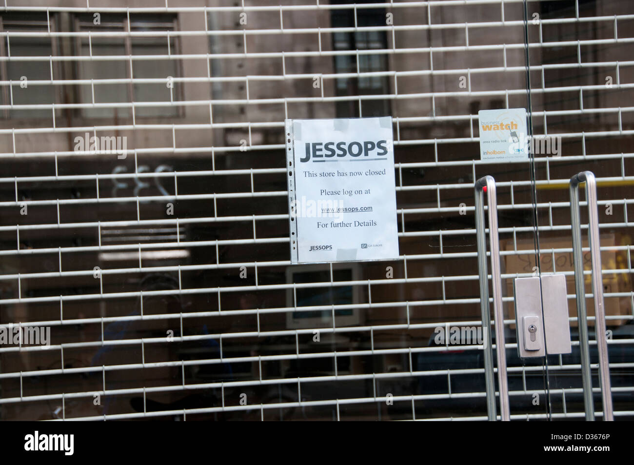 Londra. Economia. Negozio chiuso. Jessops - fotocamera shop Foto Stock