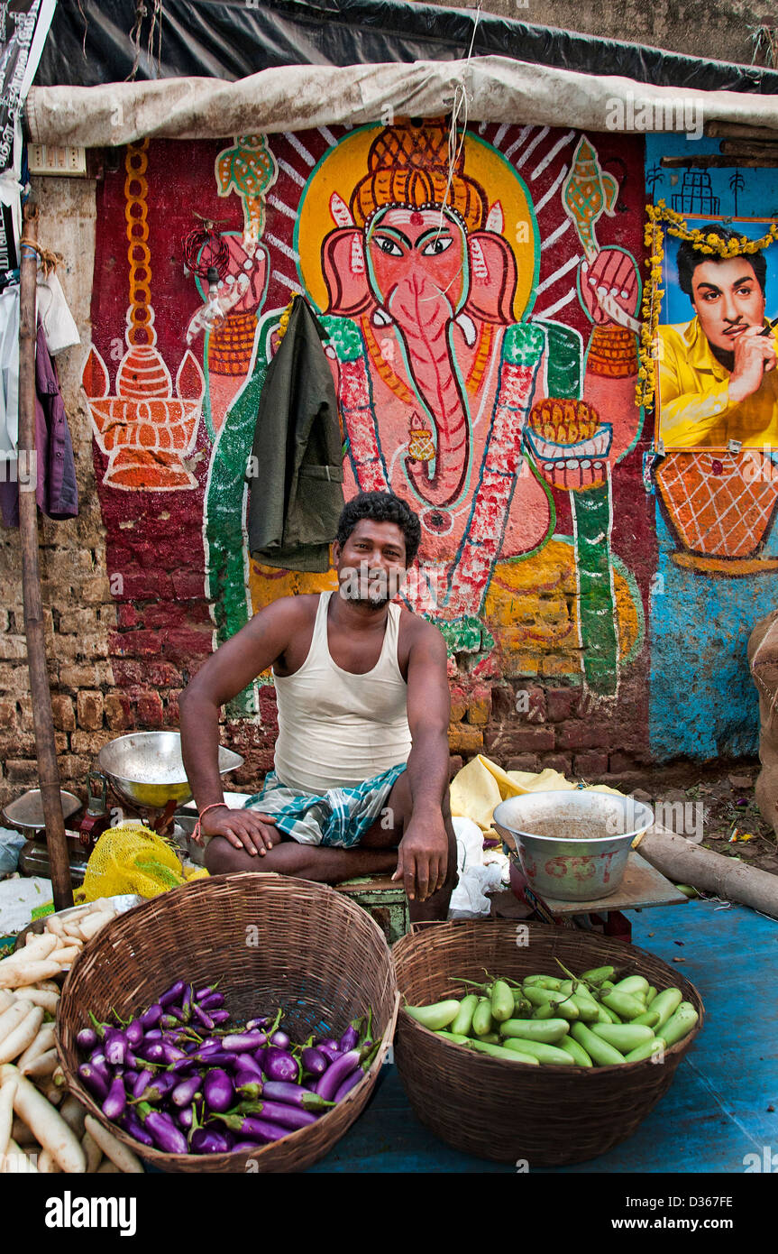 Bazaar centro vecchio mercato Chennai ( Madras ) India Tamil Nadu Foto Stock