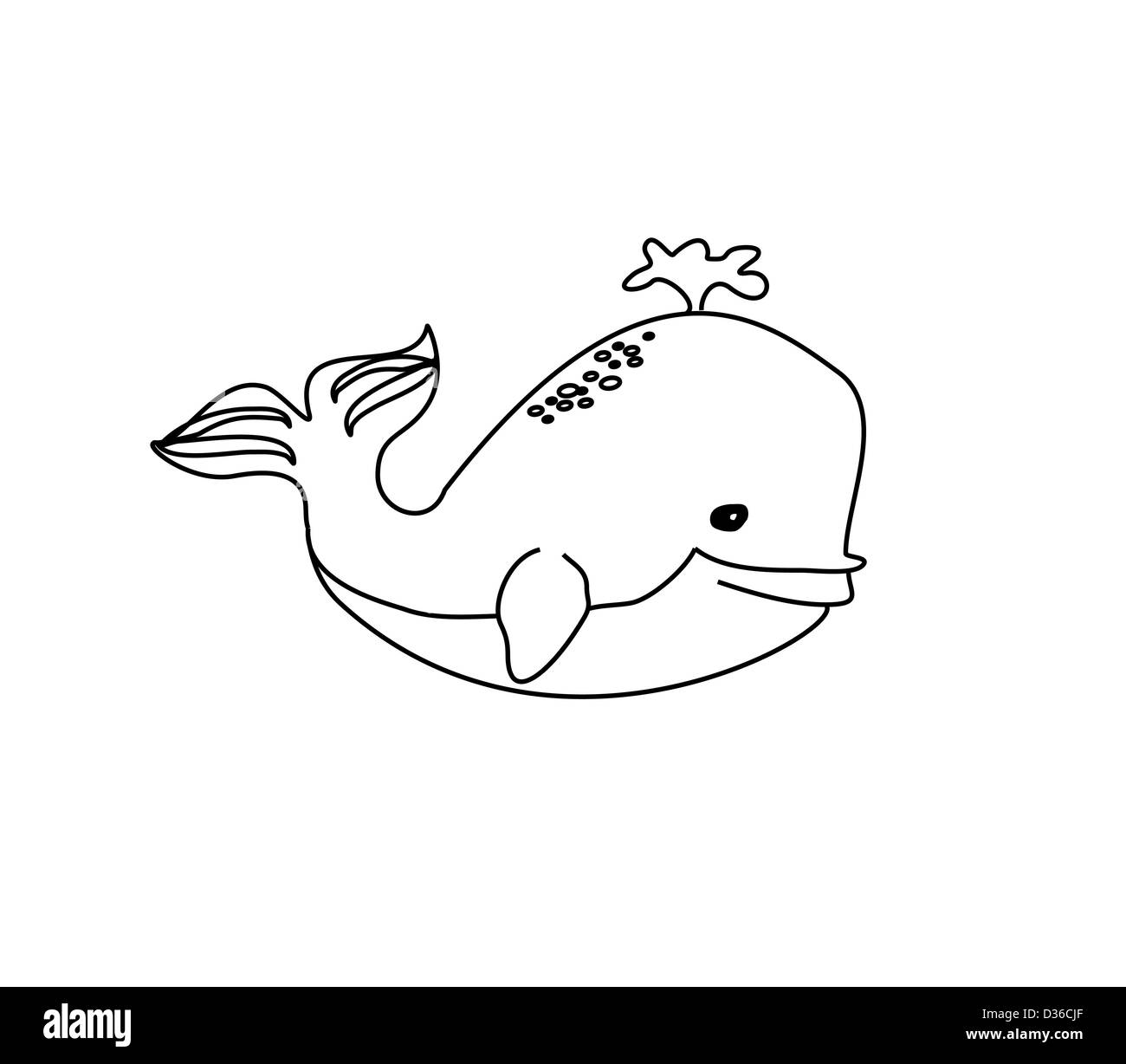 Carino Whale - Vettore Foto Stock