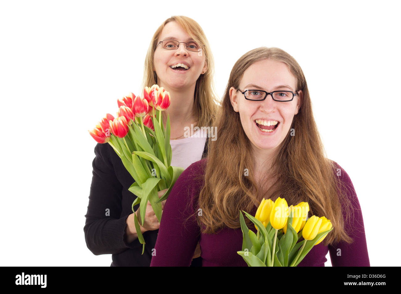 Le donne con i tulipani Foto Stock