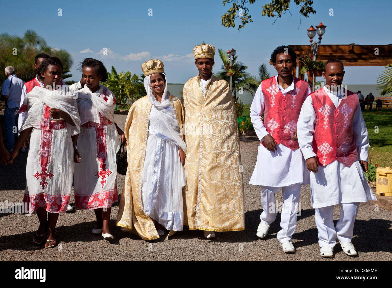 Etiope party di nozze, il Lago Tana, Bahir Dar, Etiopia Foto Stock