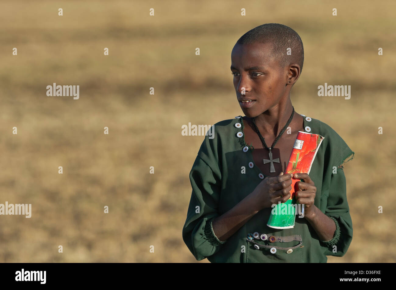 Un giovane studente etiope, Etiopia Foto Stock