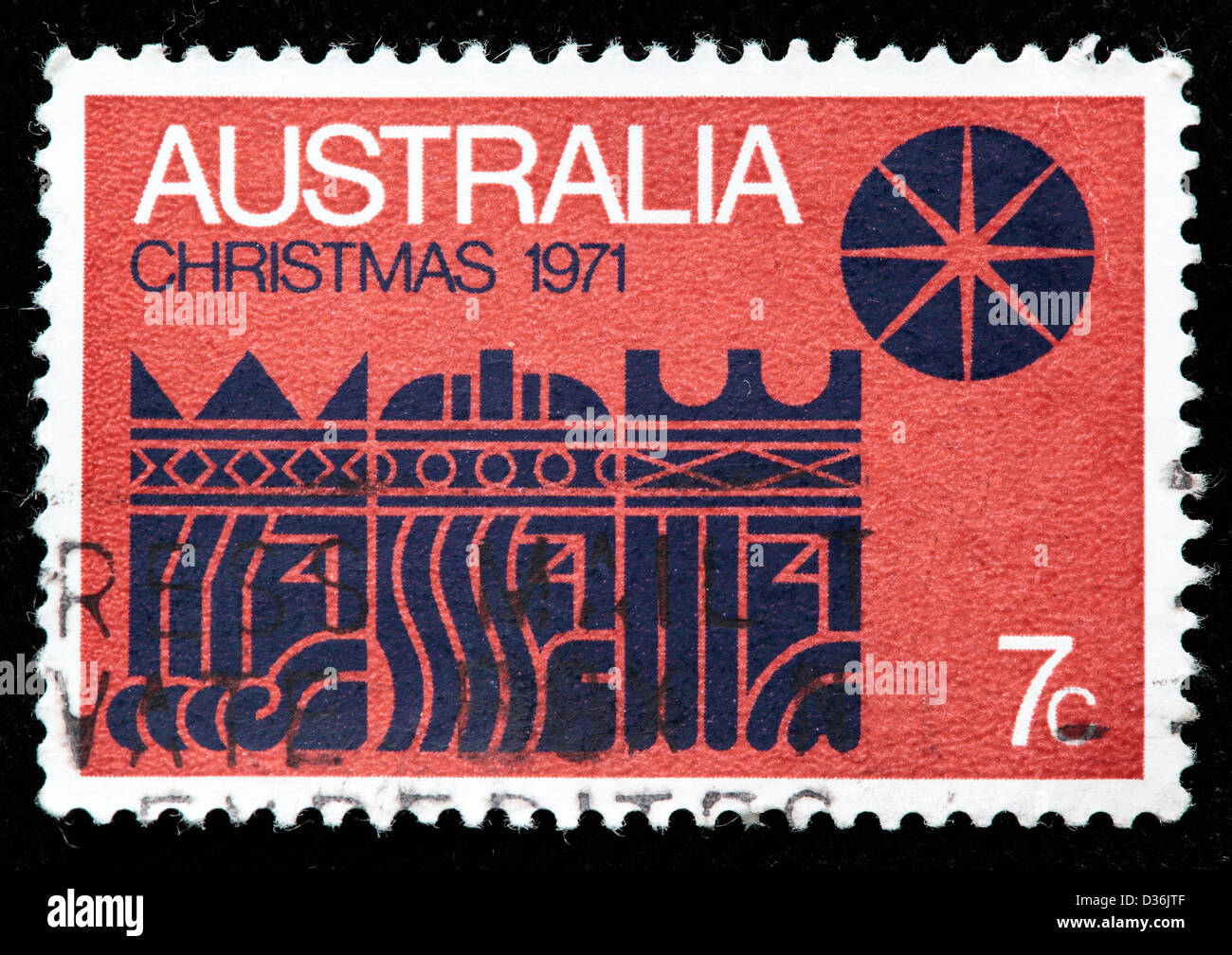 Natale, francobollo, Australia, 1971 Foto Stock