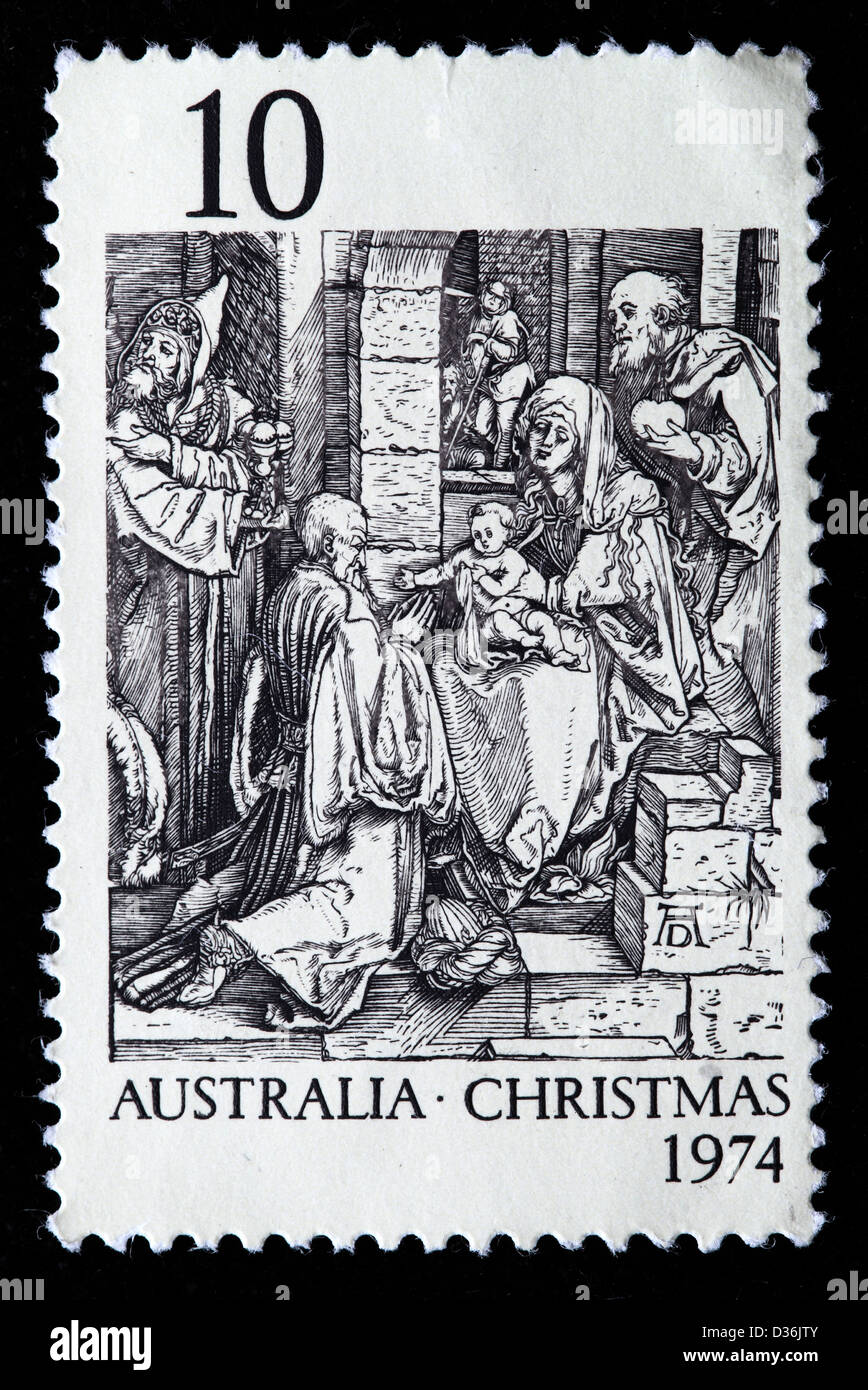 Natale, francobollo, Australia, 1974 Foto Stock