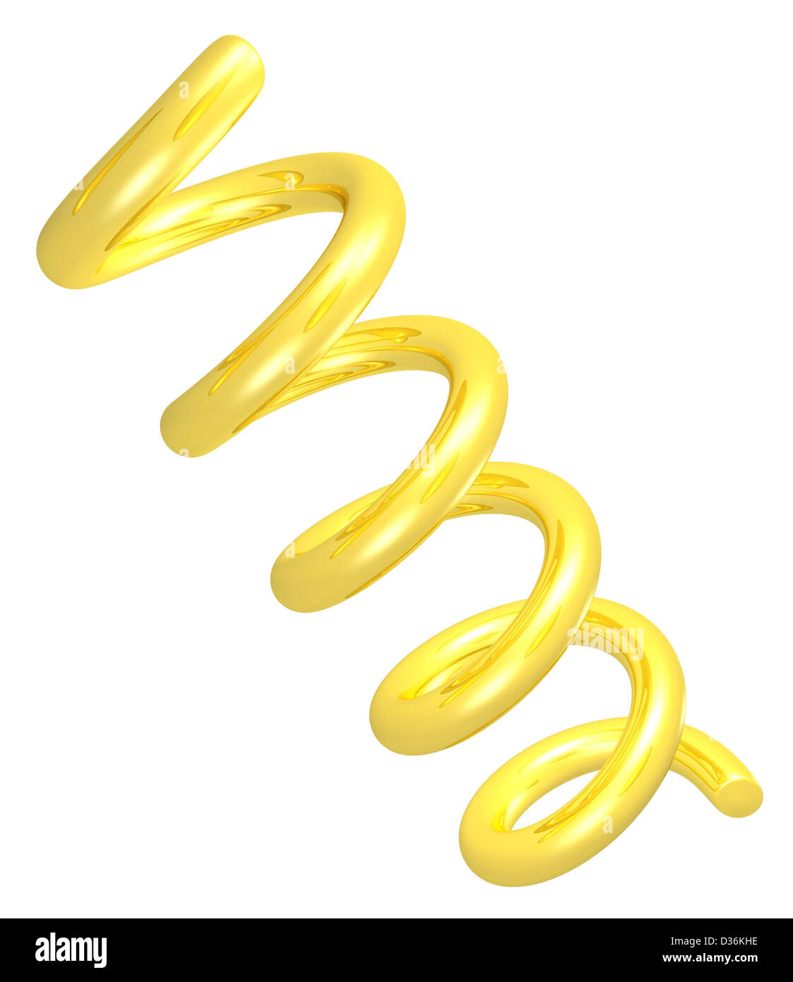 Rendering 3d oro isolato la molla Foto Stock