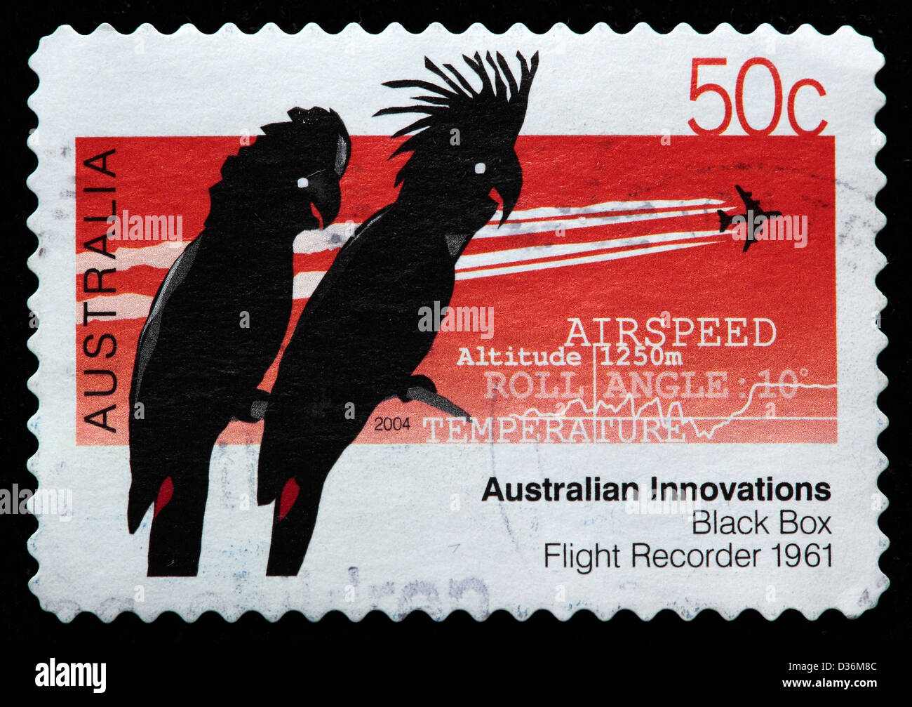 Scatola nera registratore di volo (1961), innovazioni Australiano, francobollo, Australia, 2004 Foto Stock