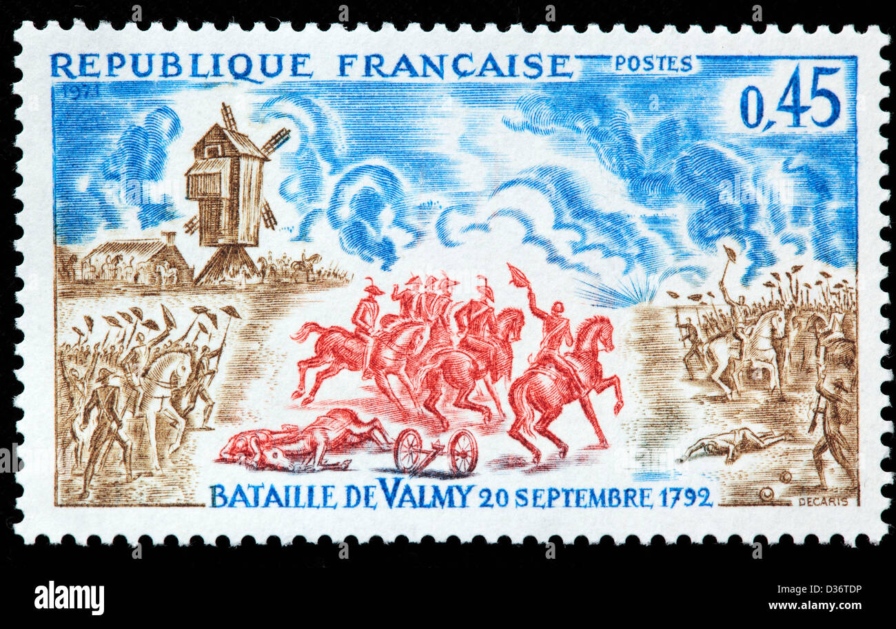 Battaglia di Valmy (1792), francobollo, Francia, 1971 Foto Stock